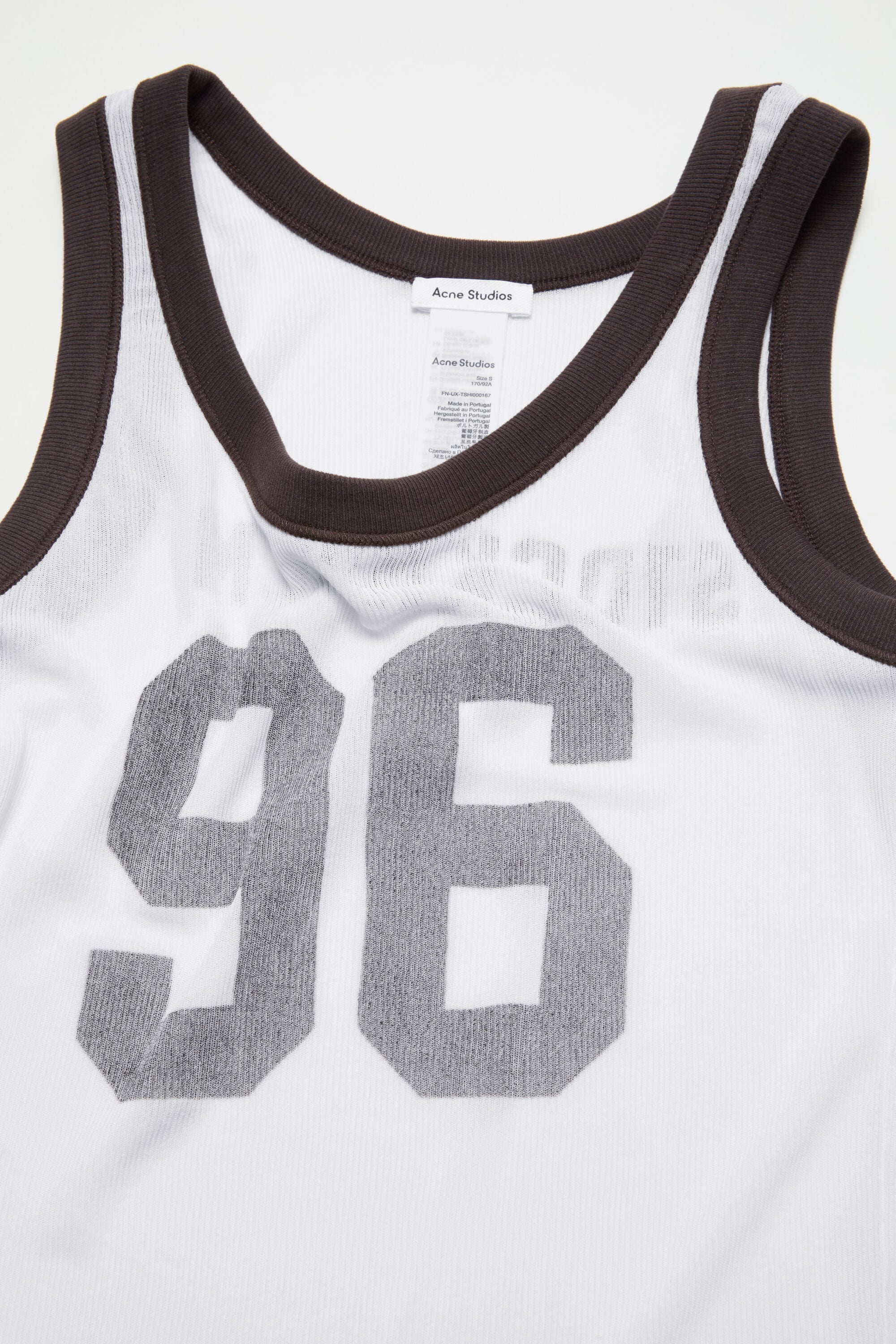 Acne Studios - Sheer logo tank top - Brown/white