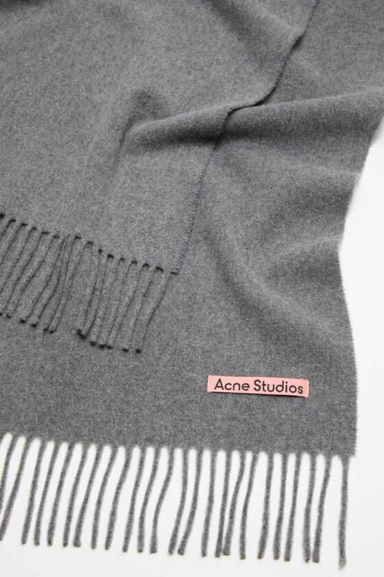 Acne Studios - フリンジウールスカーフ - ナロー - グレーメランジ 