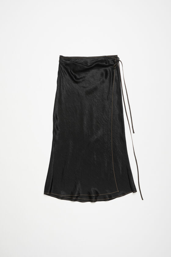 Satin wrap skirt, Black, 2000x