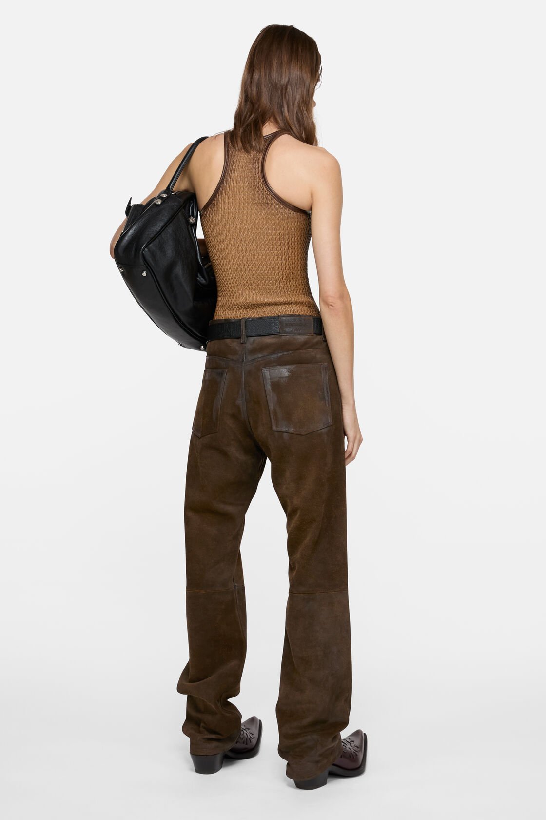 Vintage suede trousers, Coffee brown, 2000x