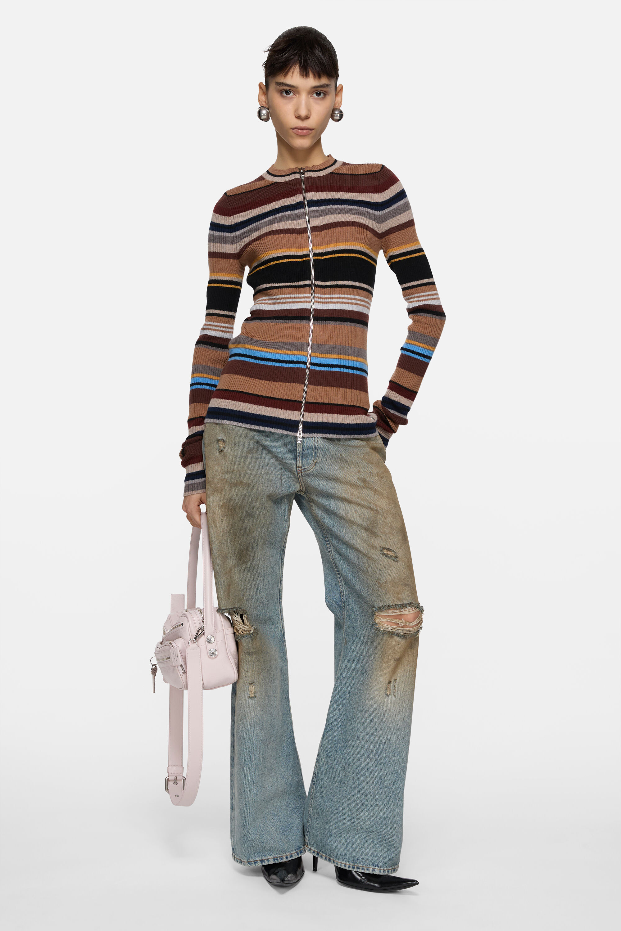 Acne Studios - Striped wool cardigan - Multi brown
