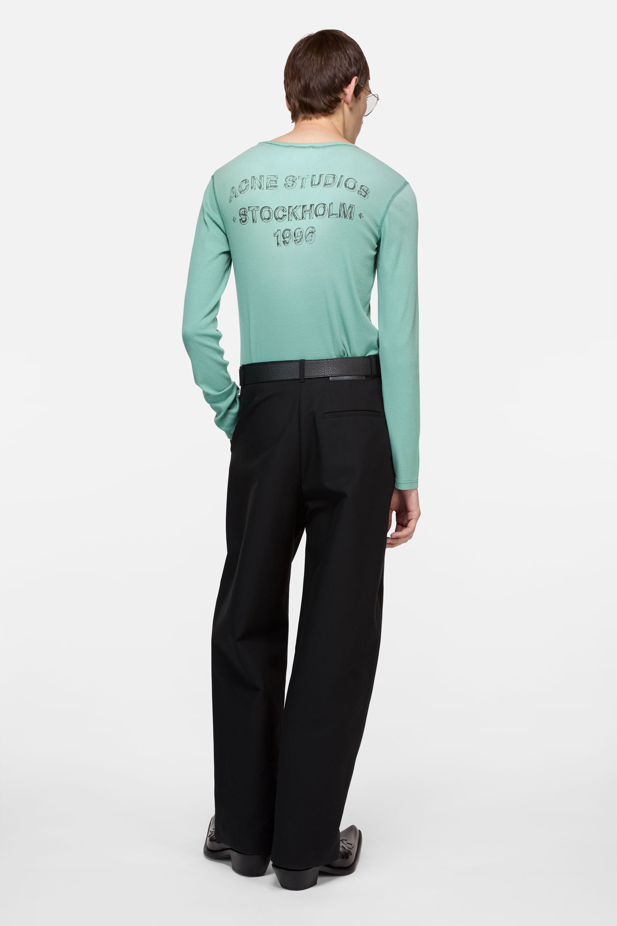 Acne Studios ライムグリーン ロゴTシャツ M Acne Studios - Sprayed logo t-shirt - Olive green
