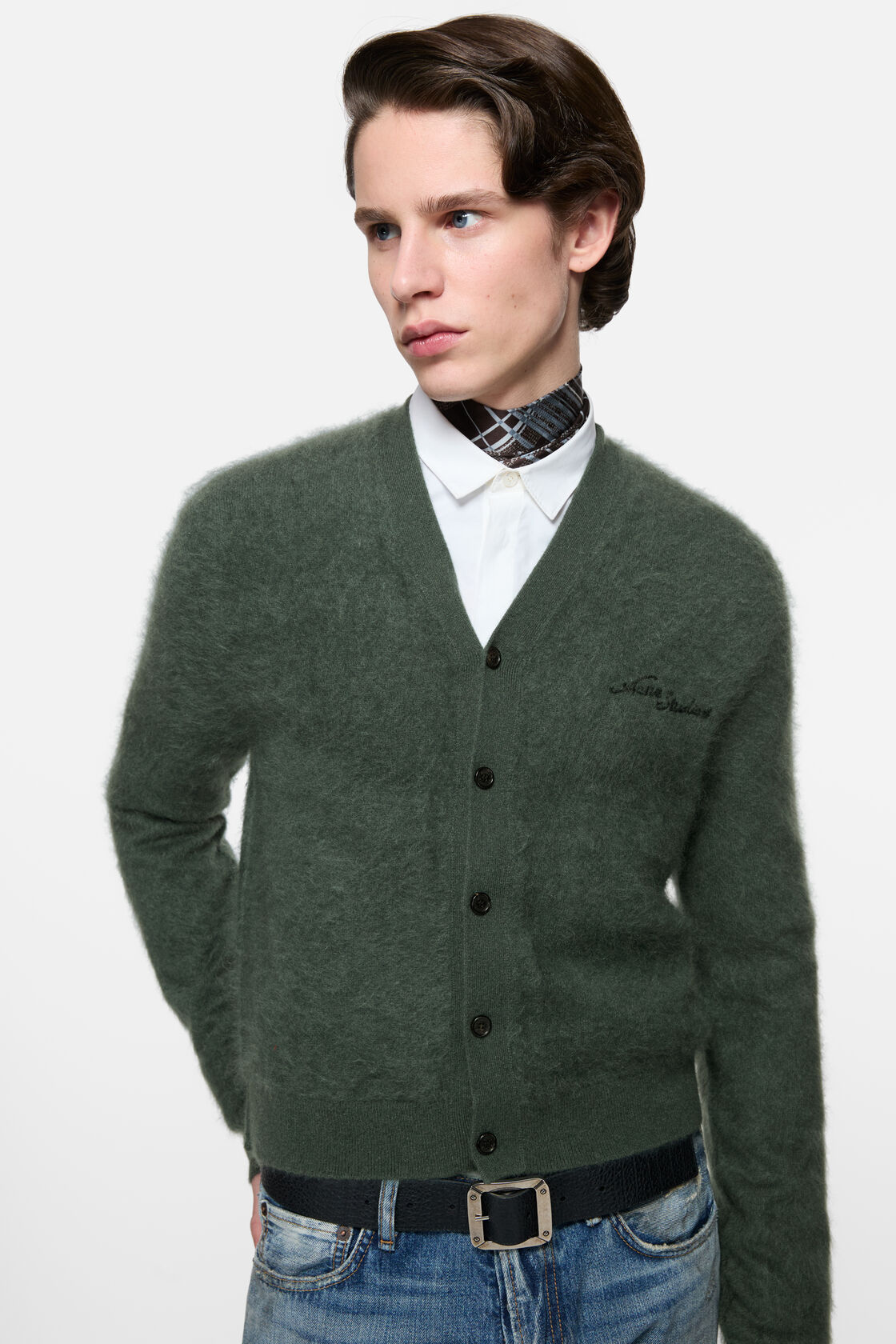 Cashmere cardigan, Dark green, 2000x