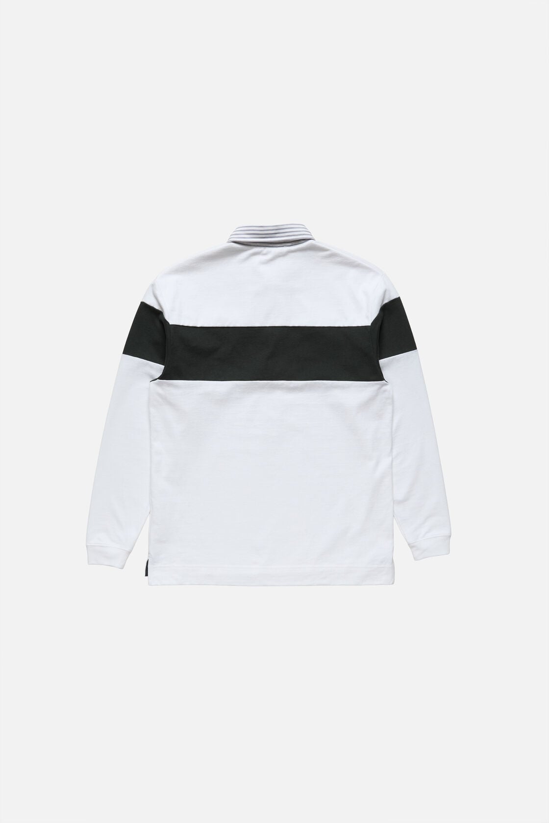 Striped polo sweatshirt, White/black, 2000x