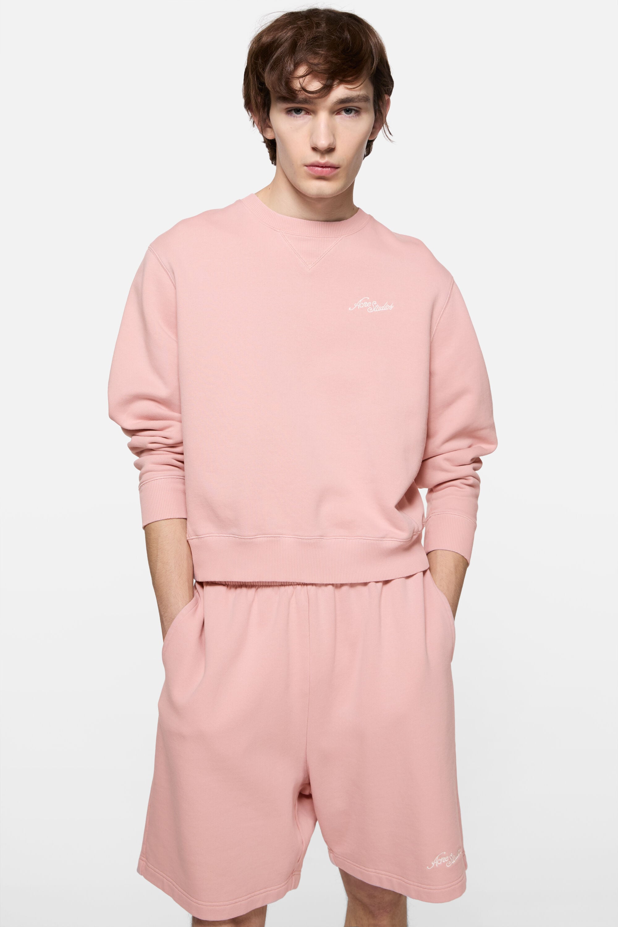 Acne Studios - Fleece sweatshirt with logo - Faded pink