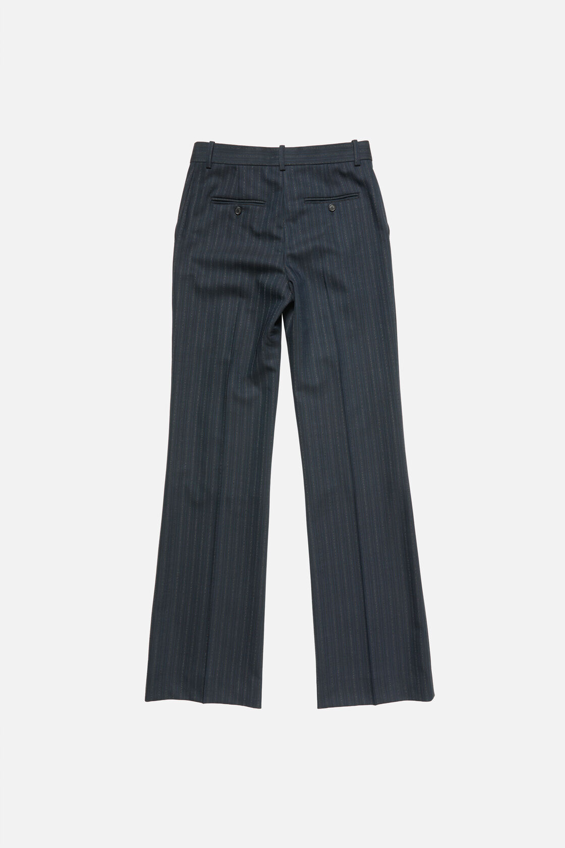 Pinstripe wool suit trousers, Black/Teal blue, 2000x