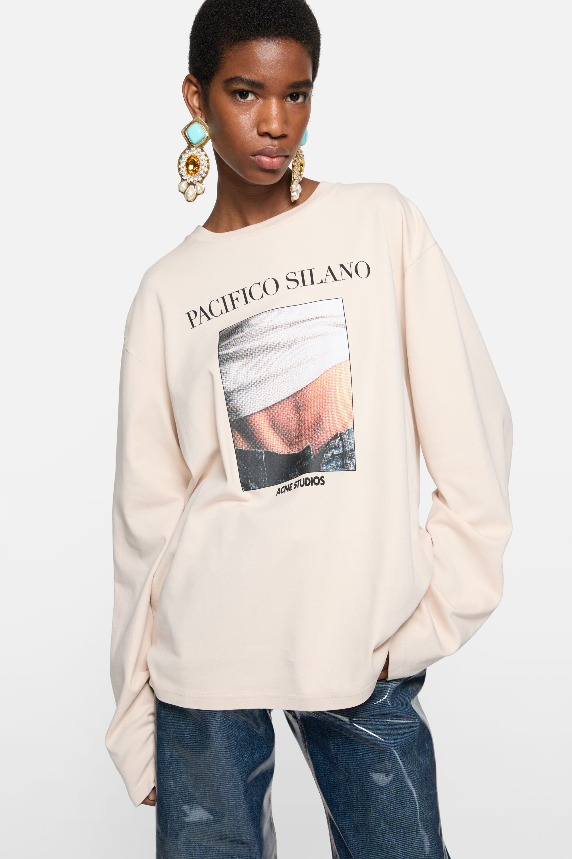Acne Studios - グラフィックTシャツ - ウォームベージュ