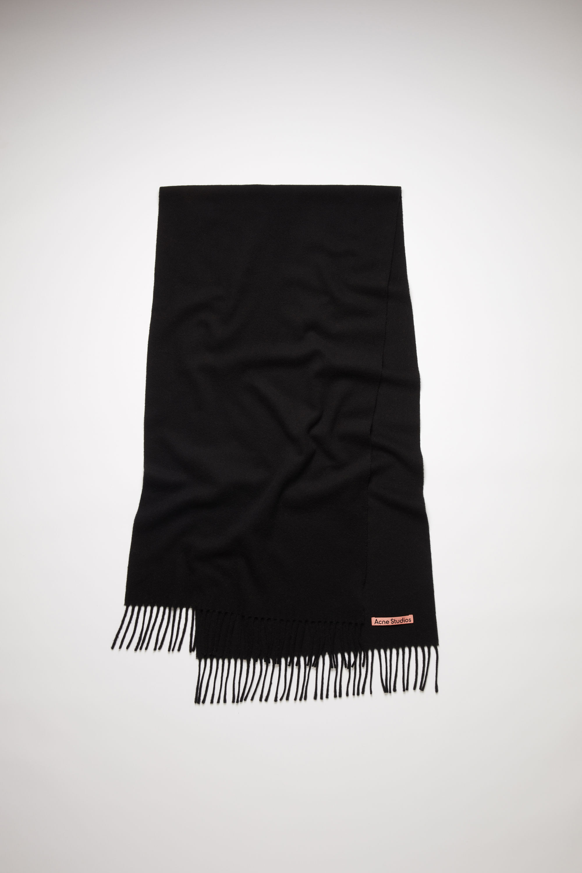 아크네 스튜디오 스카프 Acne Studios Wool fringe scarf - Narrow - Black