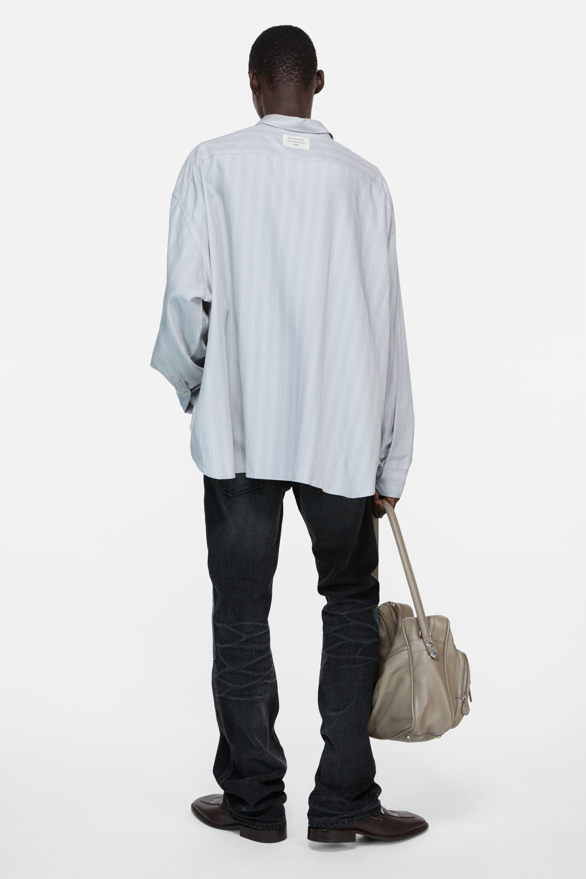 Acne Studios - ストライプボタンアップシャツ - グレー/マルチ