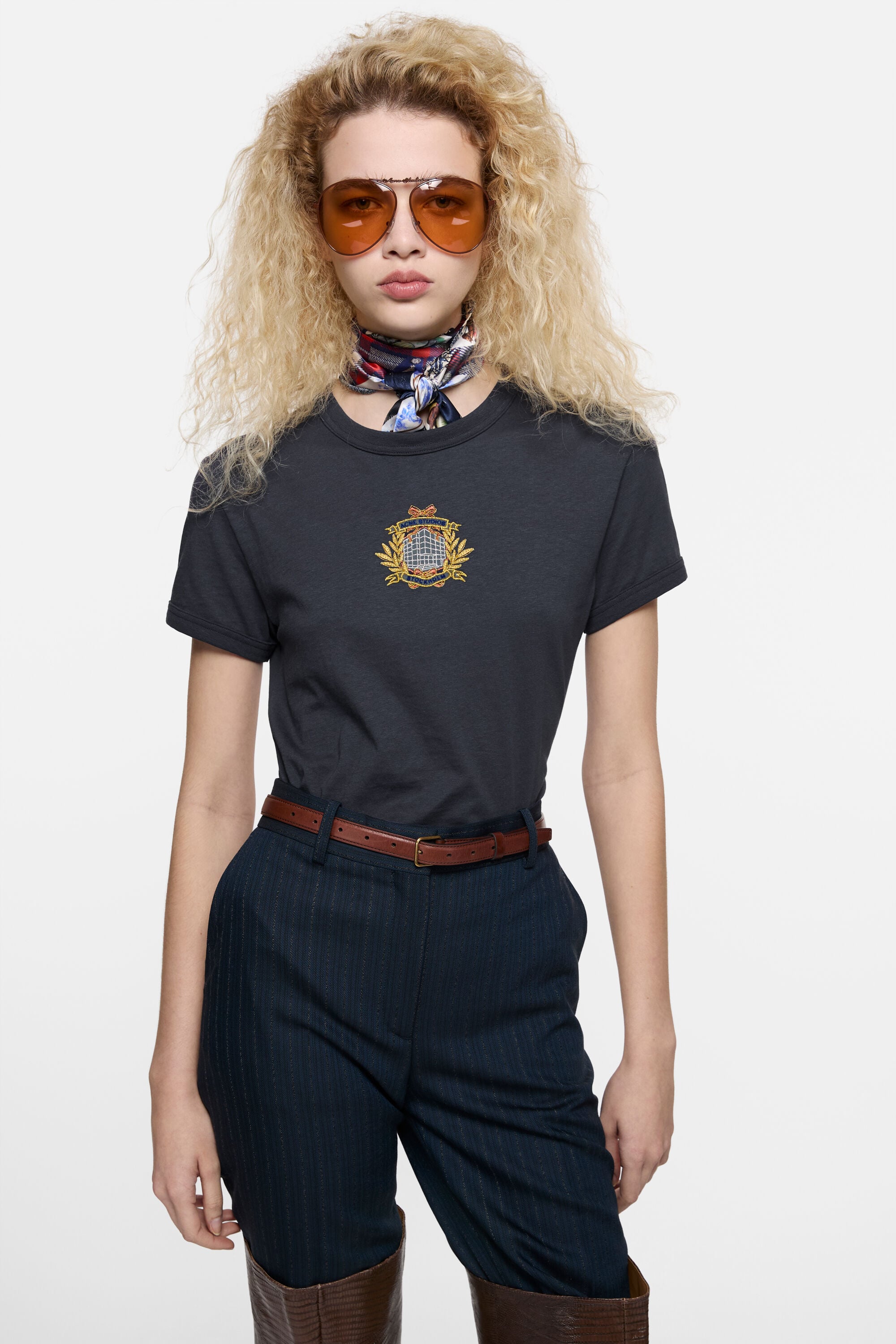 Acne Studios - Crest logo t-shirt - Dark Blue