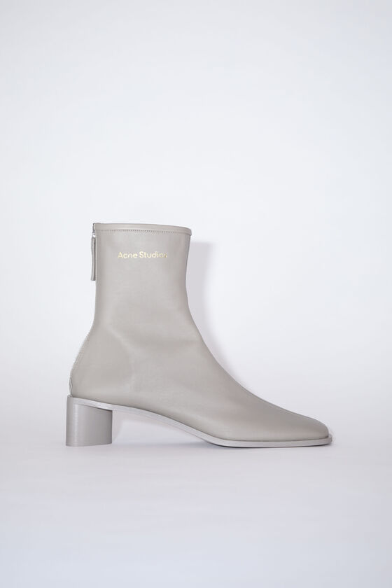 Acne - BRANDED LEATHER BOOTS - Light taupe
