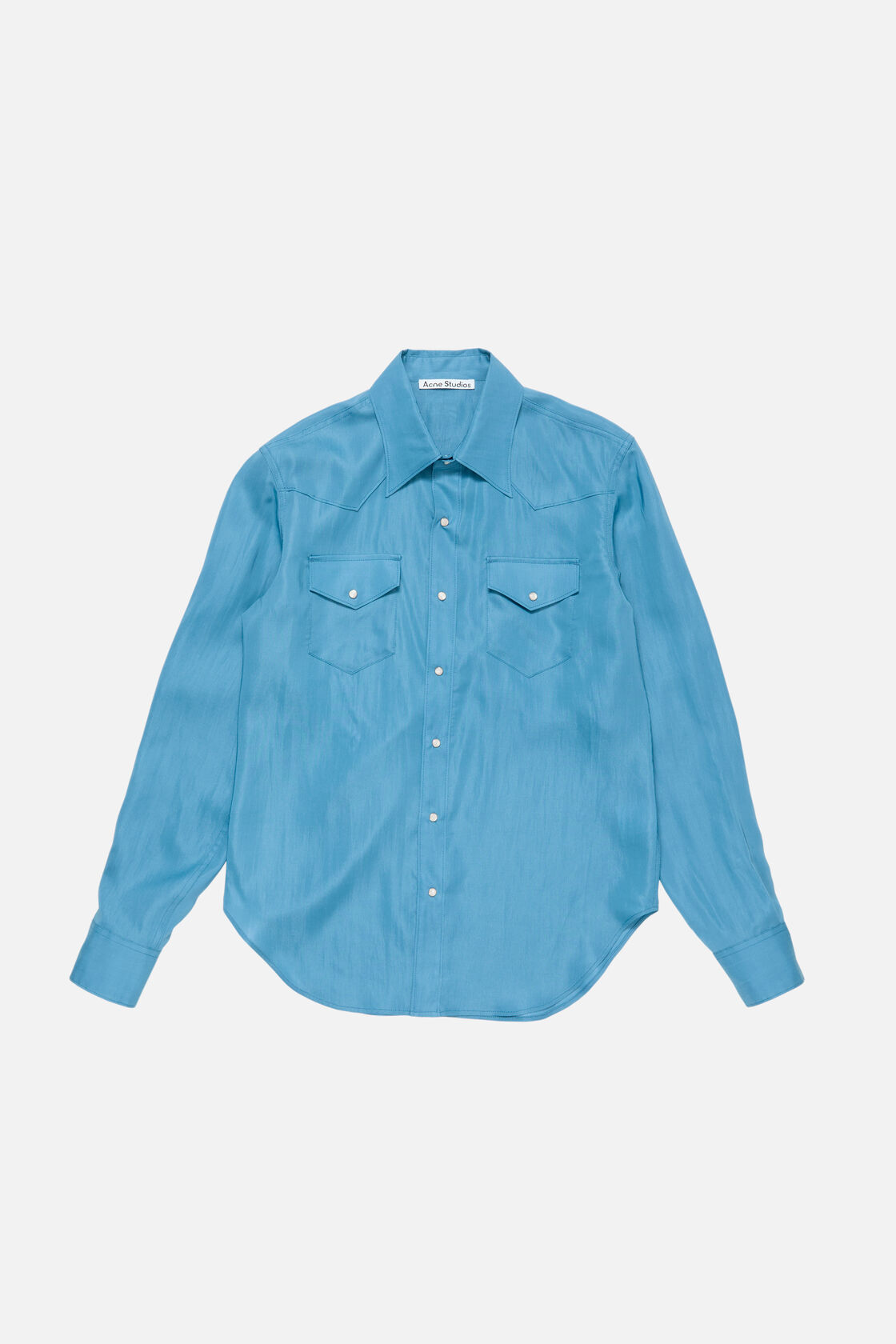 Silk button-up shirt, Blue, 2000x