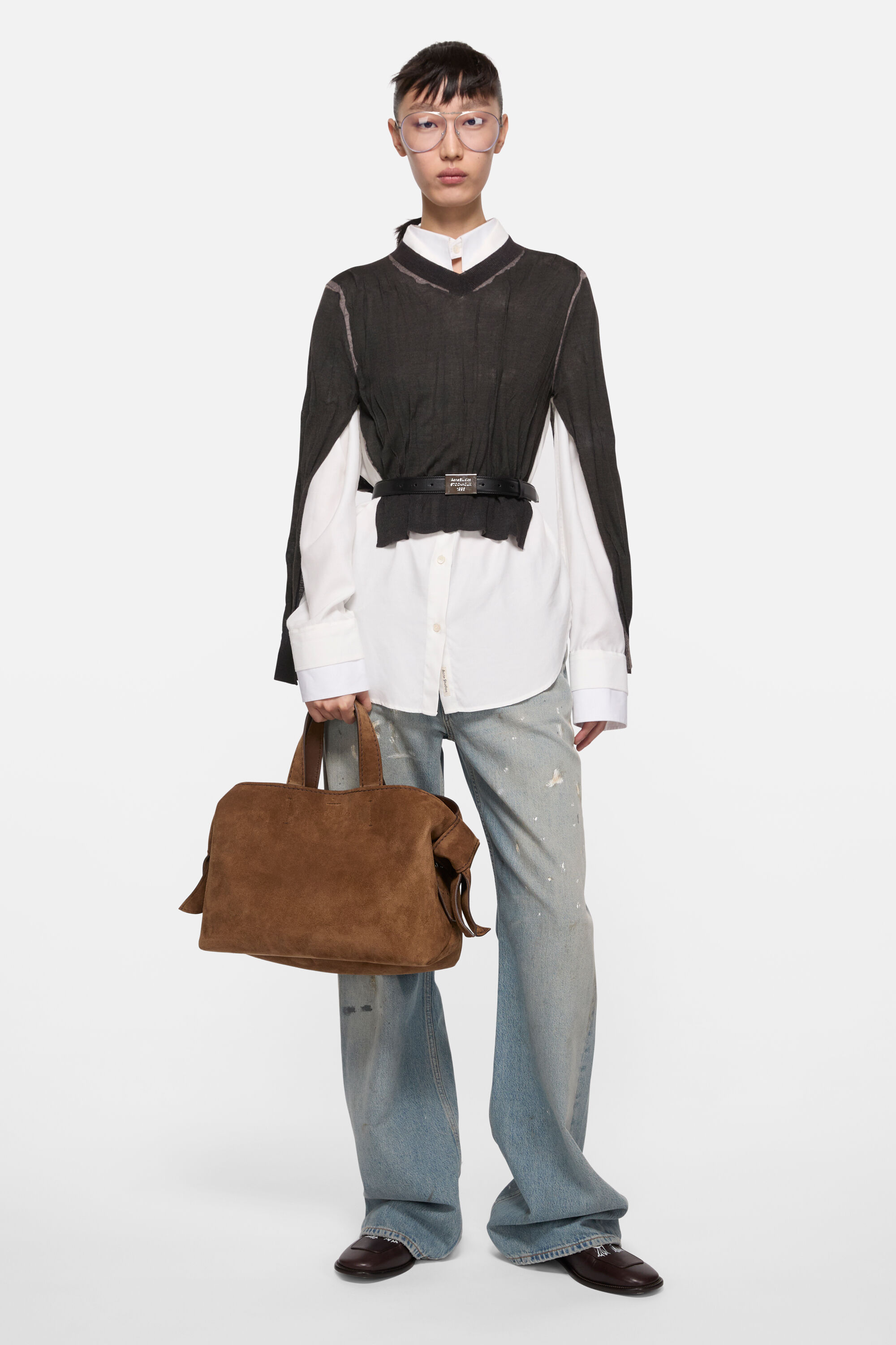 西洋アンテ−クバック STEPAN アスファルトグレー メンズスモールトートバッグ