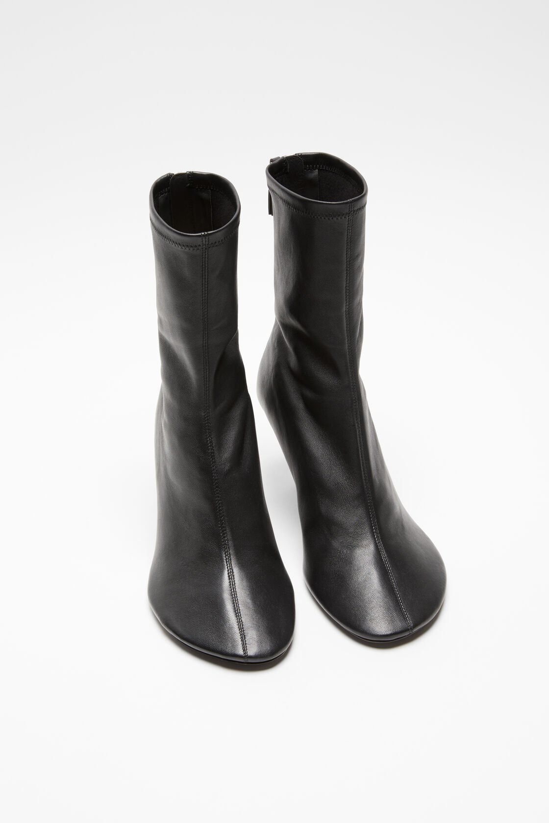 レザーアンクルブーツ, ブラック, 2000x