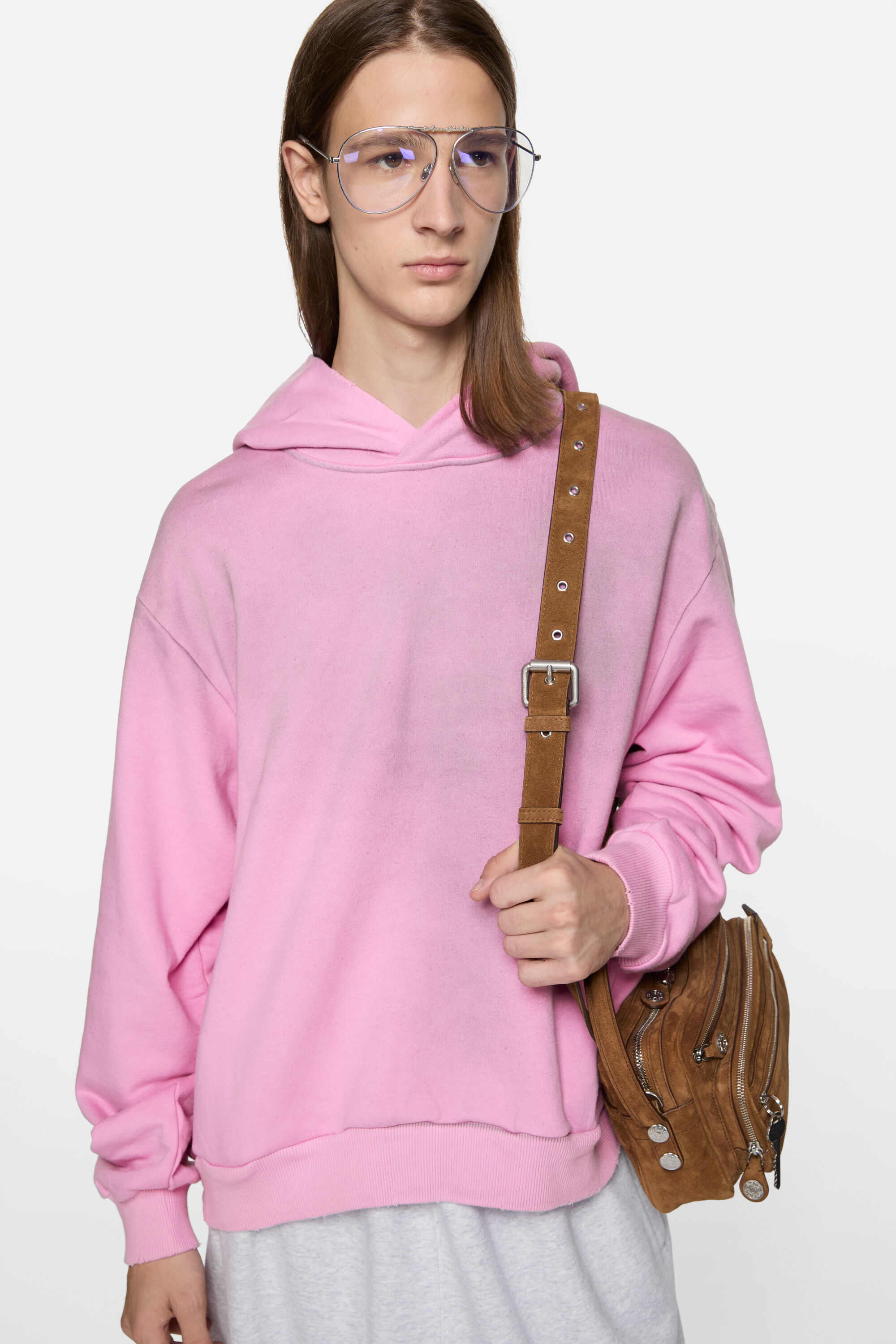 AcneStudios 21SS ニットポロ　Sサイズ Acne Studios - Logo hooded sweater - Cotton candy pink