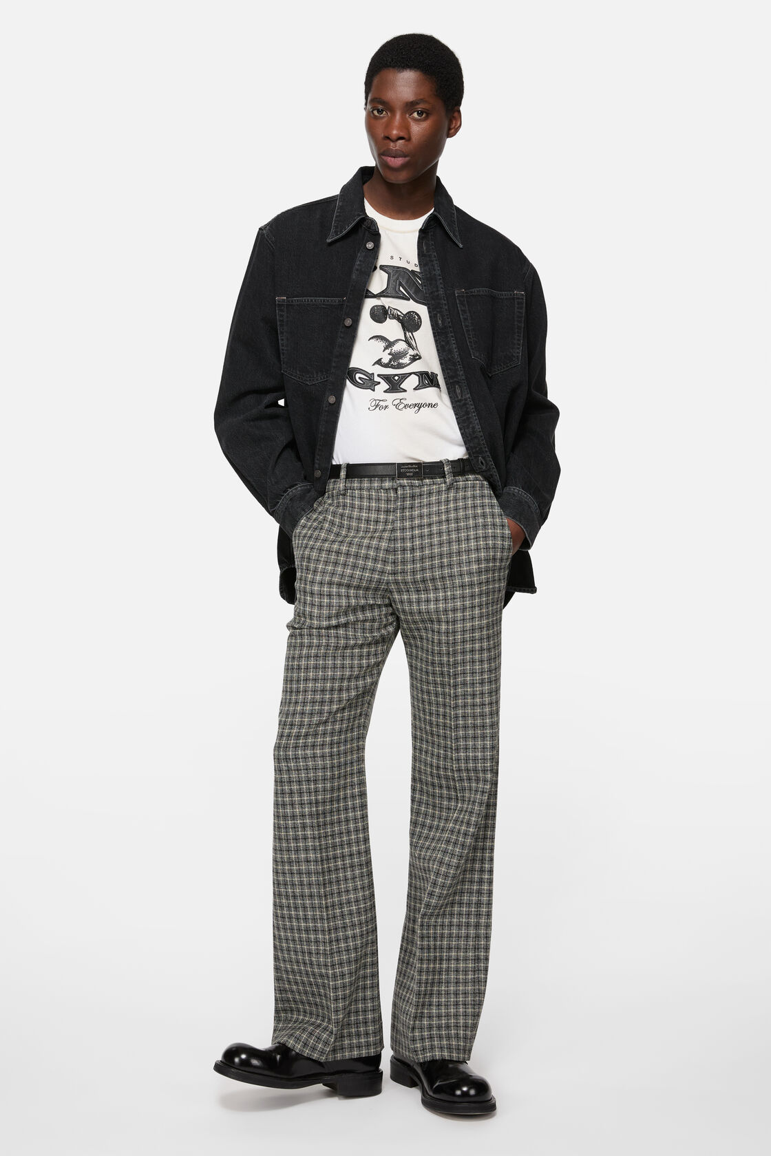 Denim button-up shirt, Black, 2000x