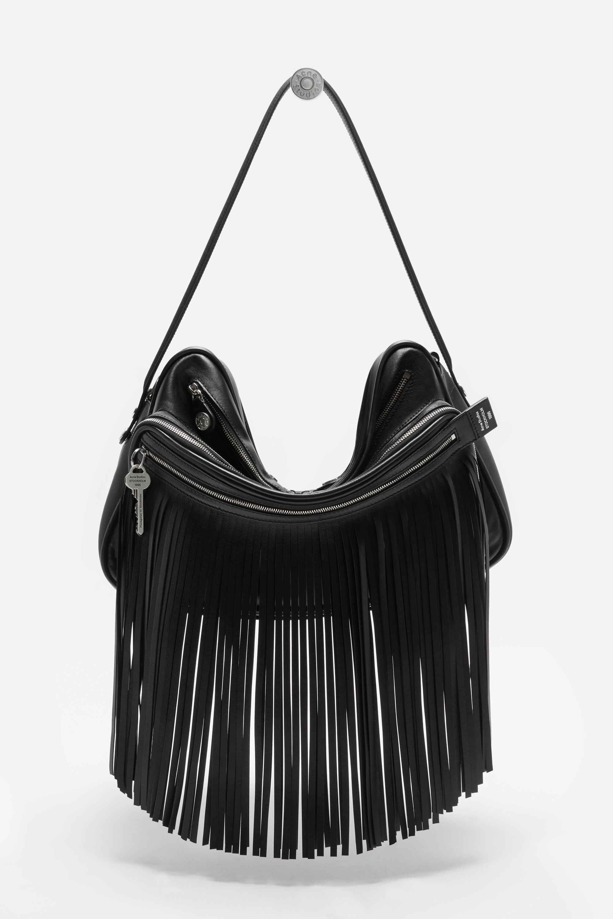 Acne❤︎fringebag Acne Studios - Camero Camera Fringed Shoulder Bag - Black