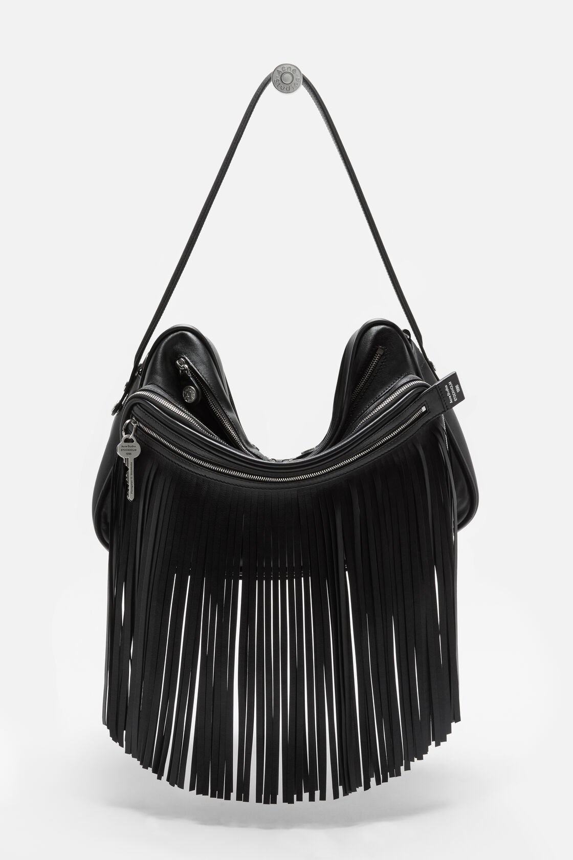 Camero Camera Fringed Shoulder Bag, Black, 2000x