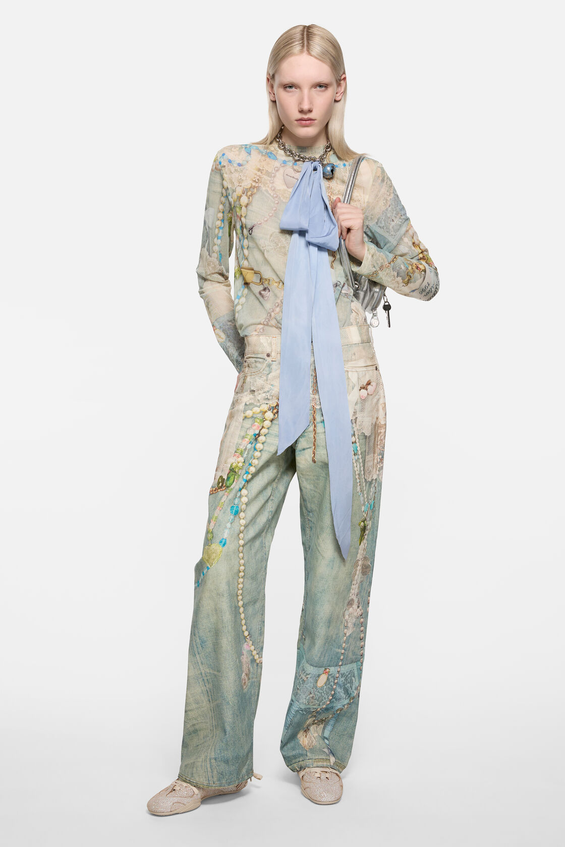 Loose fit jeans - 1981, White/green, 2000x