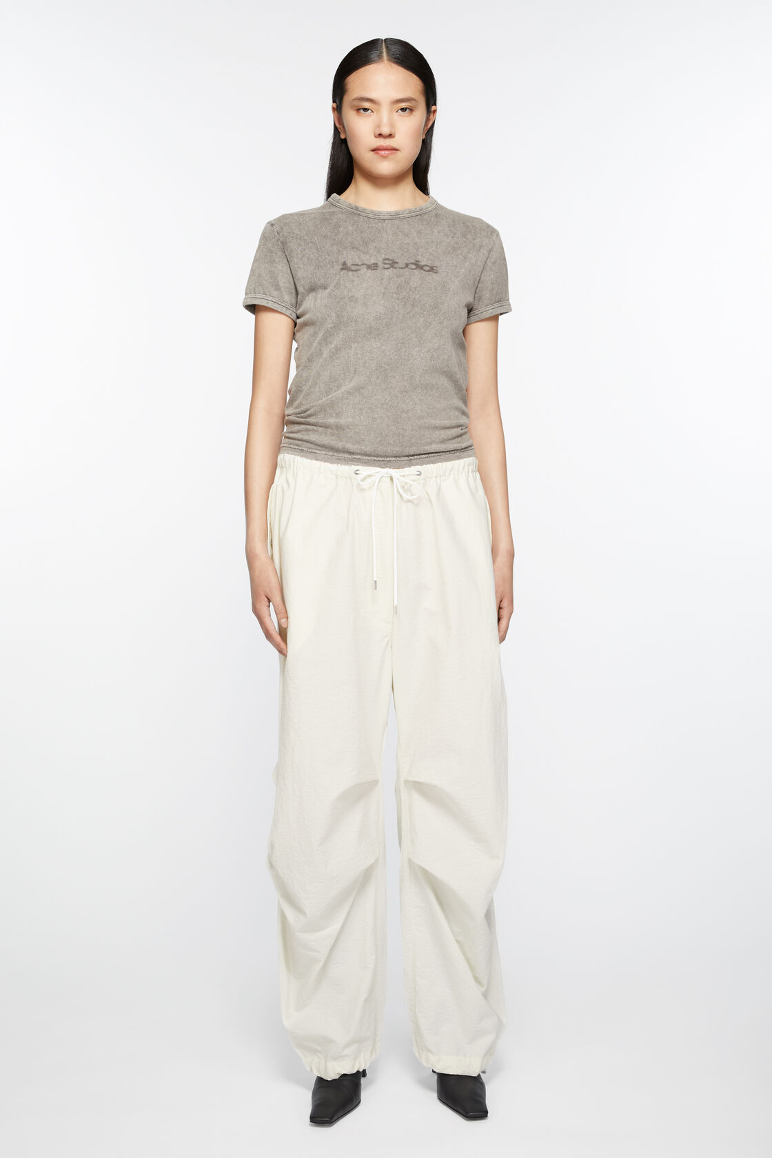 Relaxed fit trousers, White, 2000x