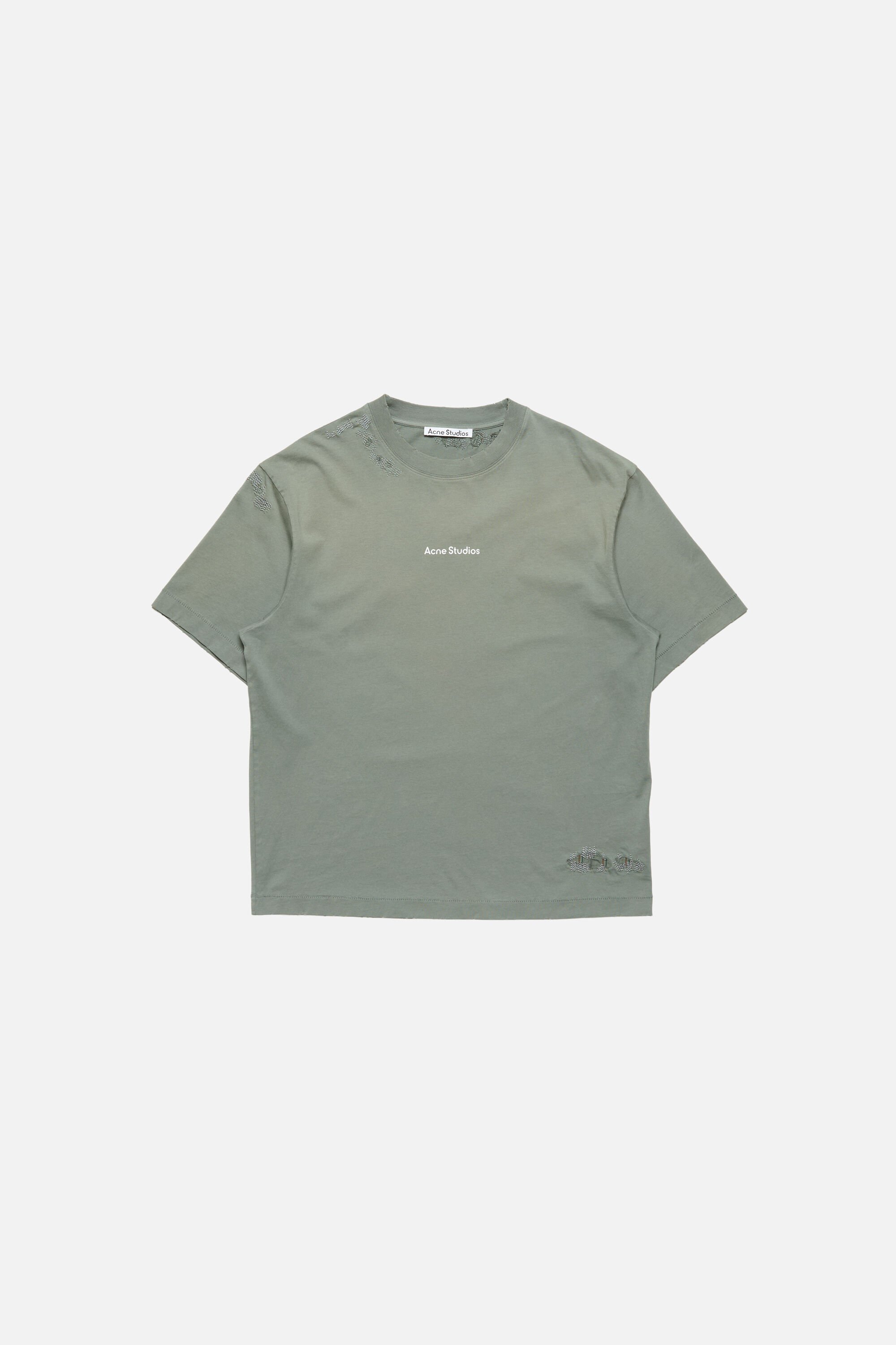 Acne Studios - Mended logo t-shirt - Slate grey