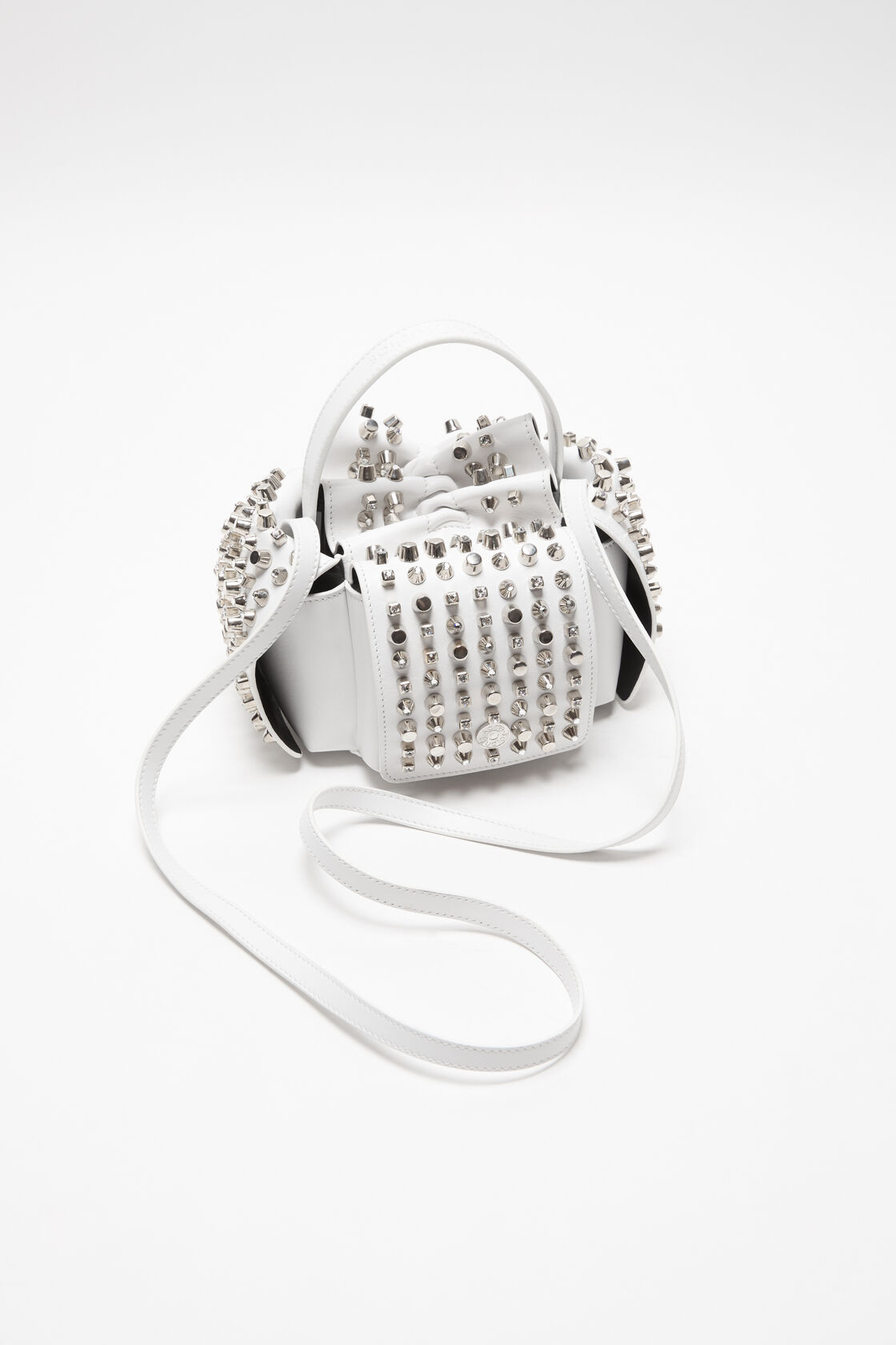 Multipocket mini studs bag, White, 2000x
