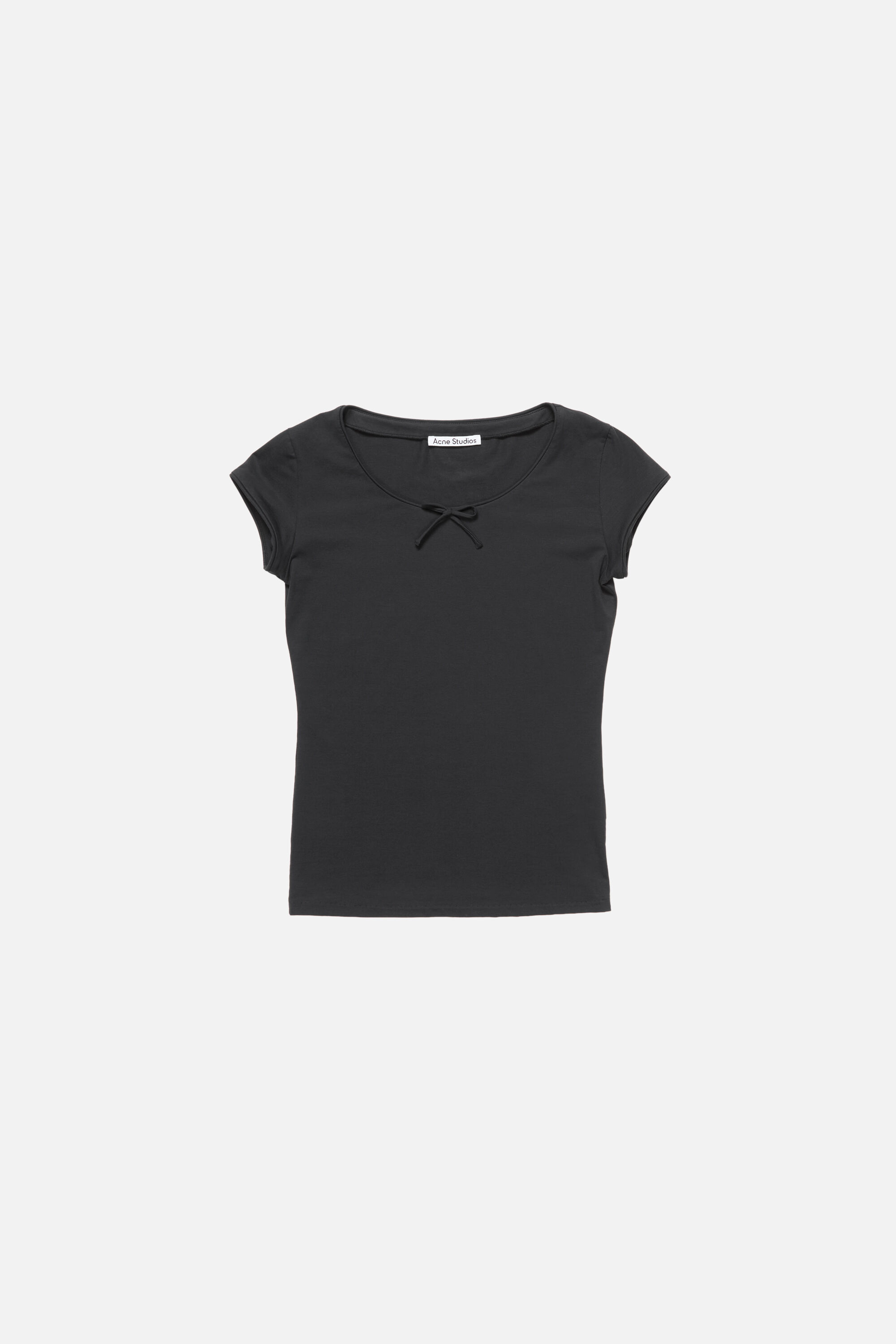 Acne Studios - Jersey t-shirt with bow - Black