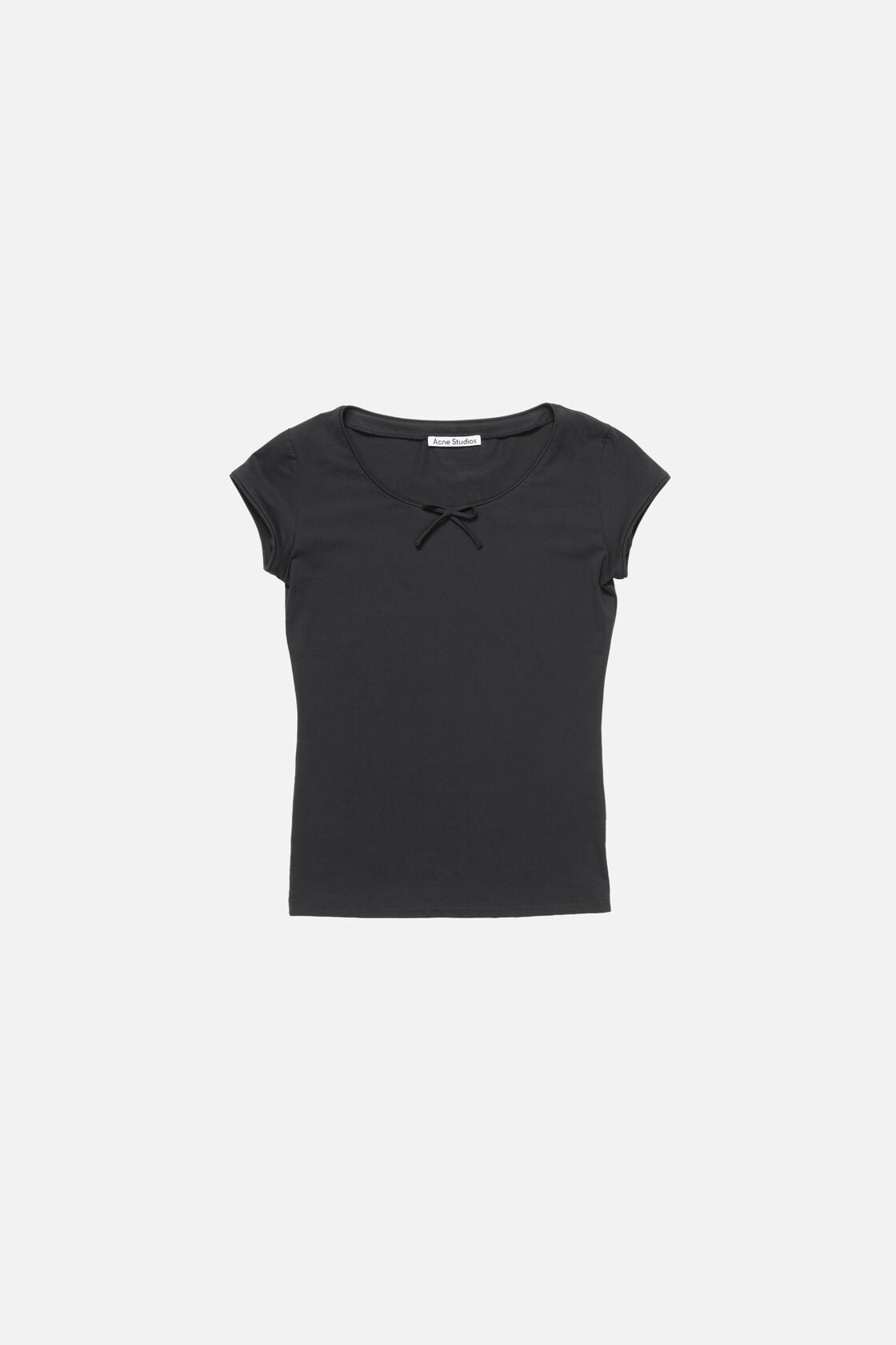 Jersey t-shirt with bow, Black, 2000x