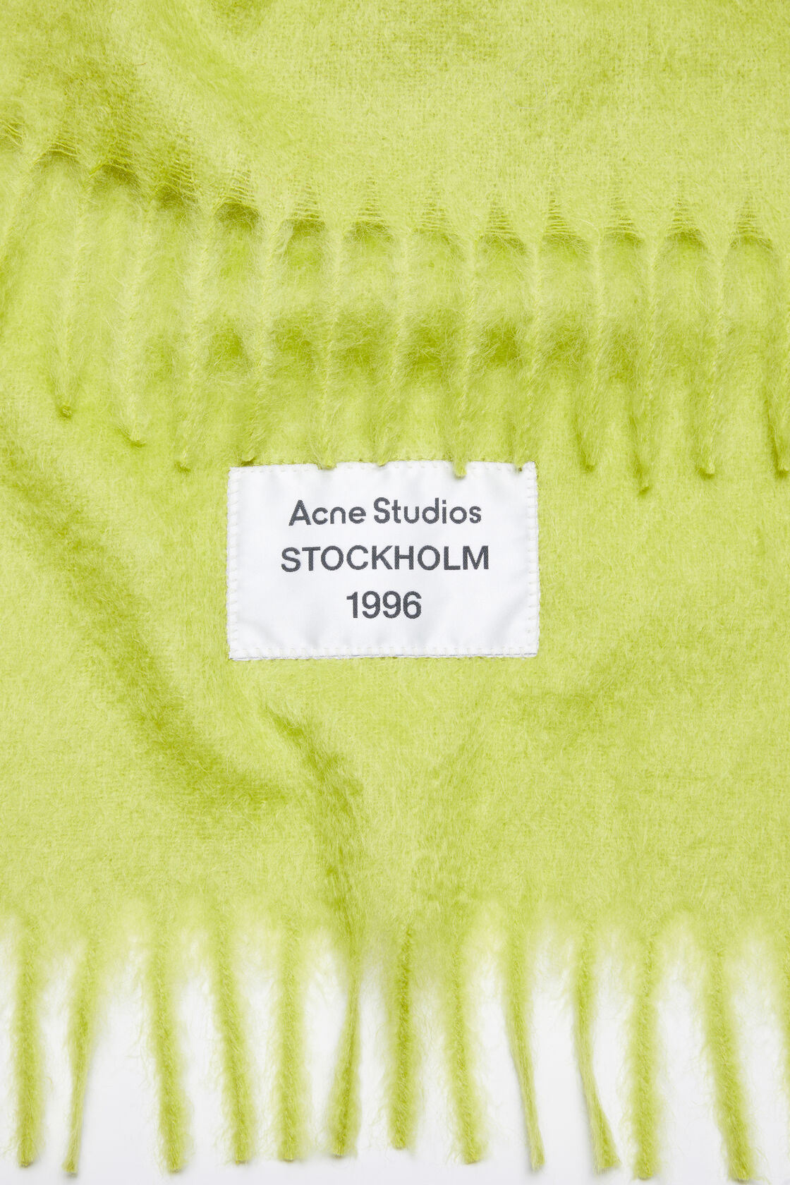 Fringe alpaca scarf, Neon green, 2000x