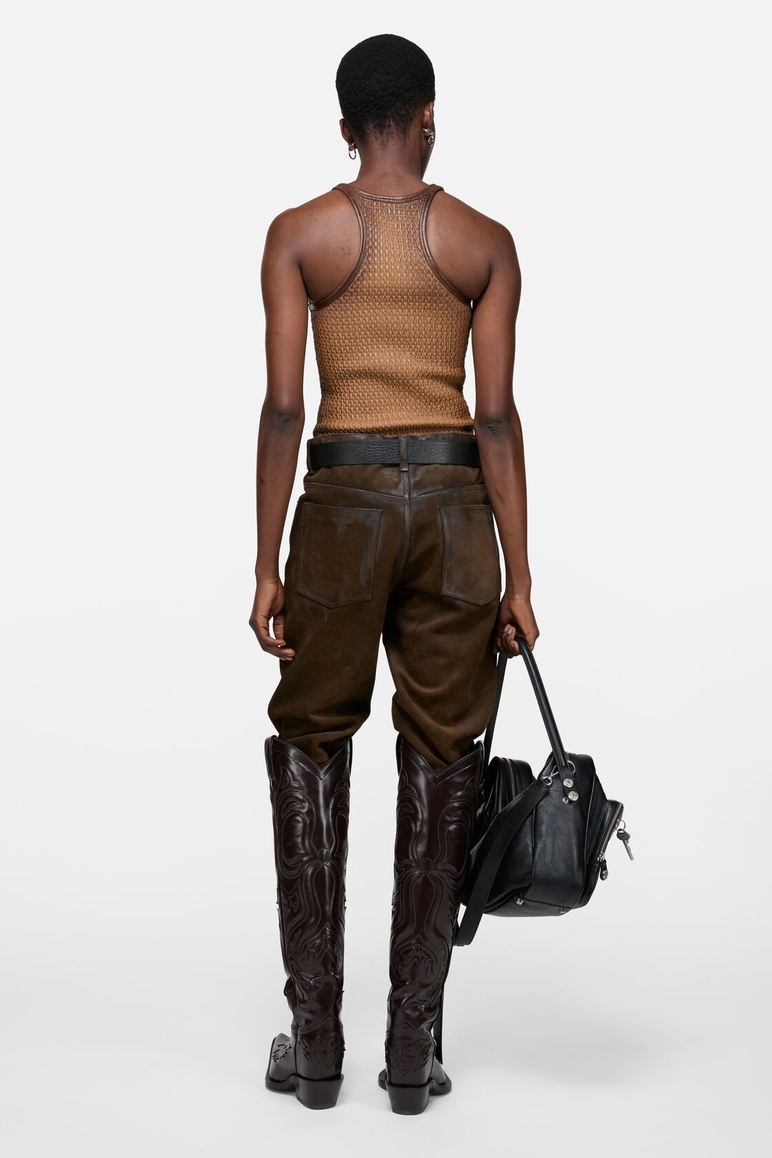 Leather tanktop, Brown sugar, 2000x
