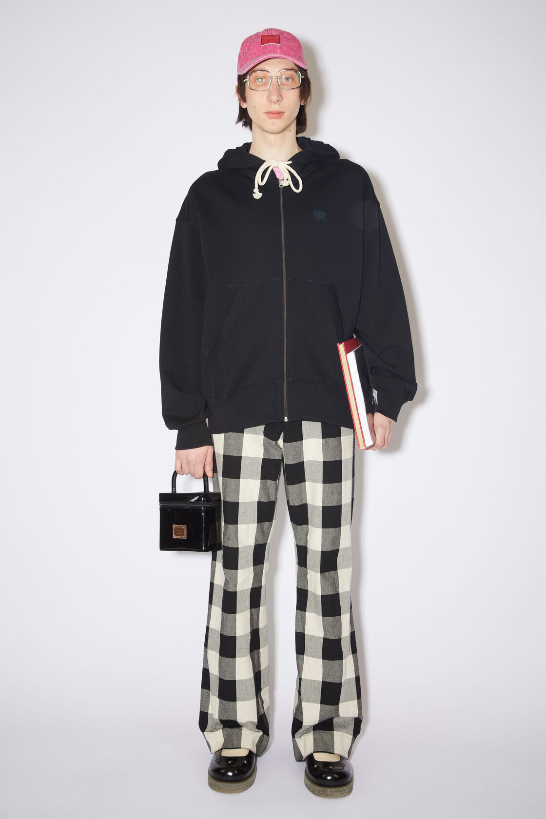 Hooded zippered sweatshirt, Black, 2000x