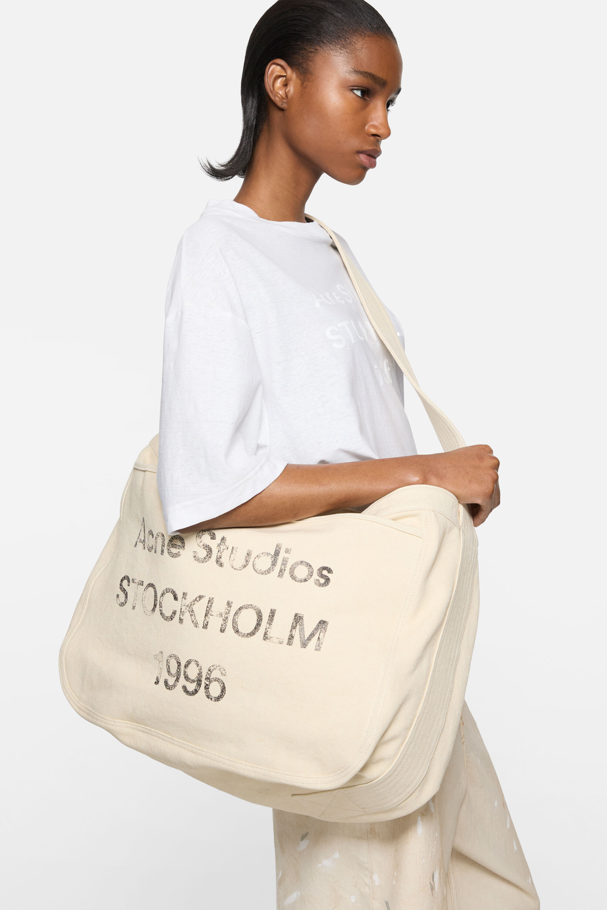 Acne Studios - 1996ロゴクロスボディトートバッグ - ホワイト