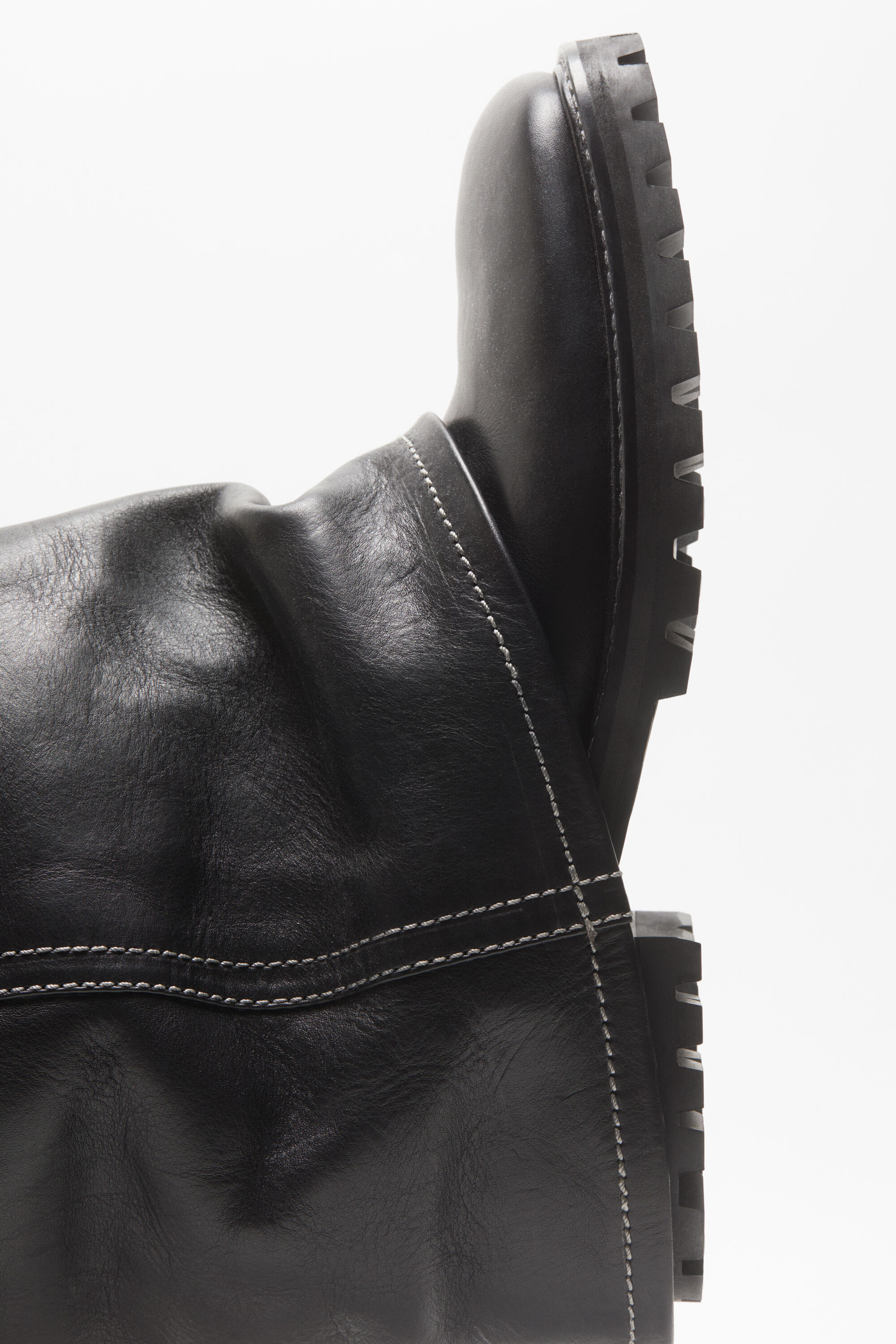 Acne Studios - Folded leather boot - Black