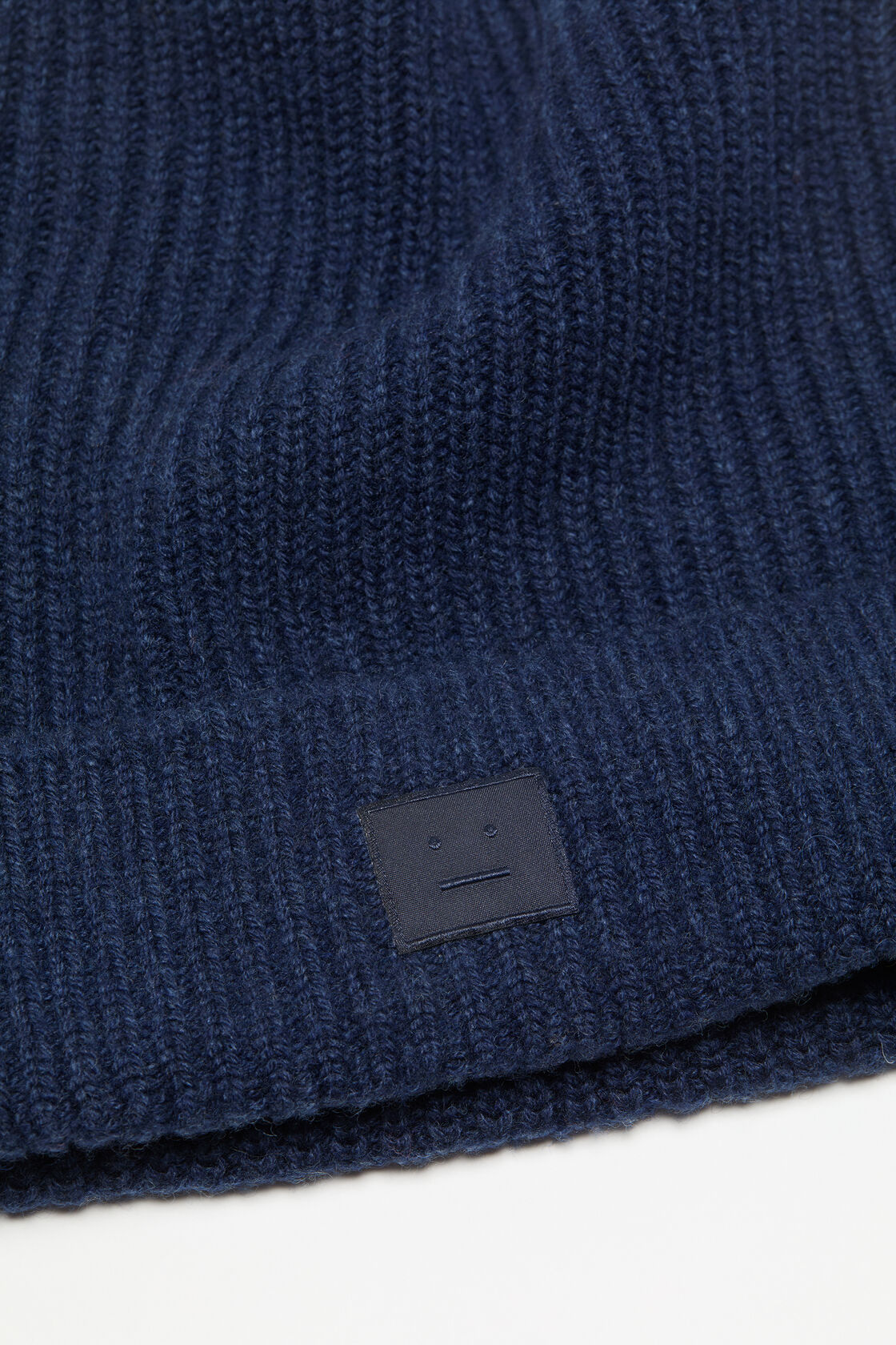 Face logo square beanie, Navy melange, 2000x