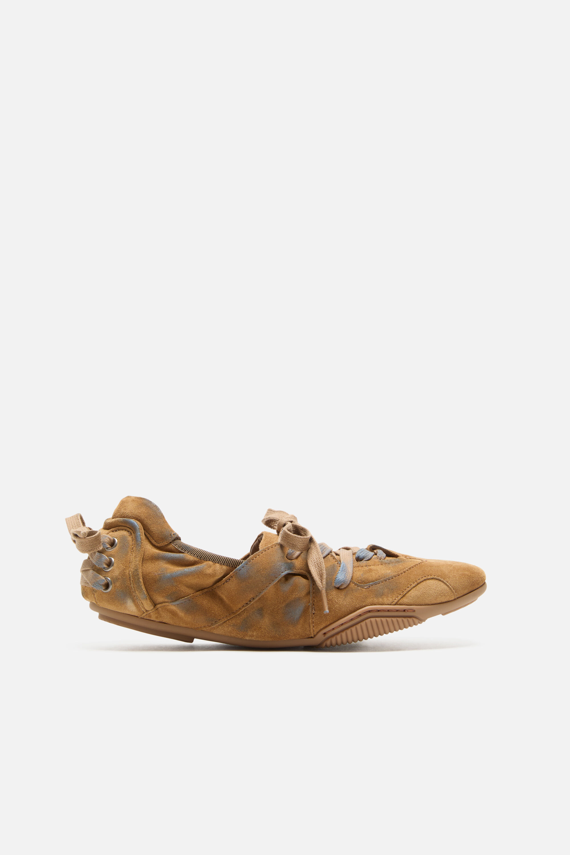 Acne Studios - Lace-up suede shoes - Beige/blue