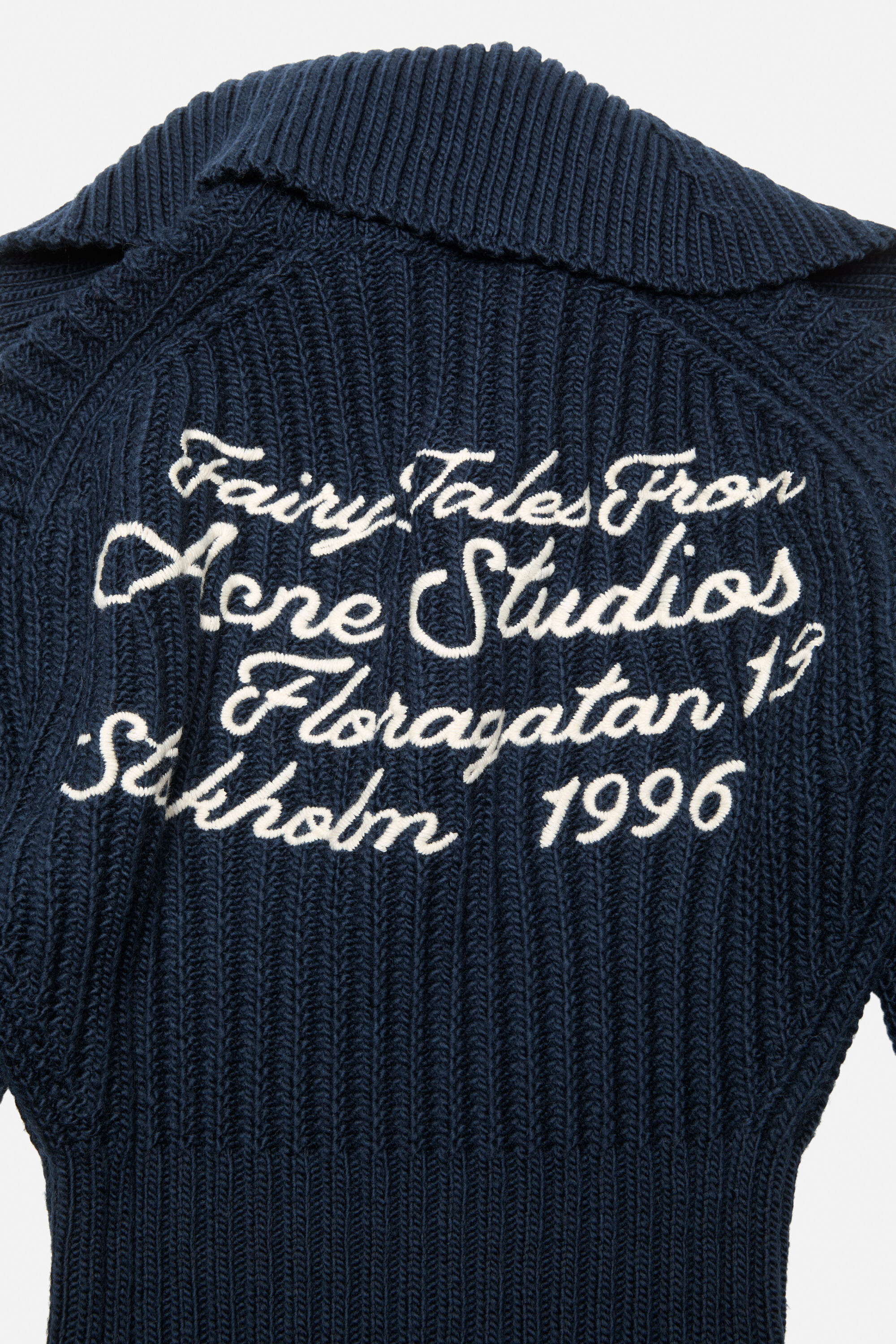 Acne Studios - Wool half-zip knit - Navy