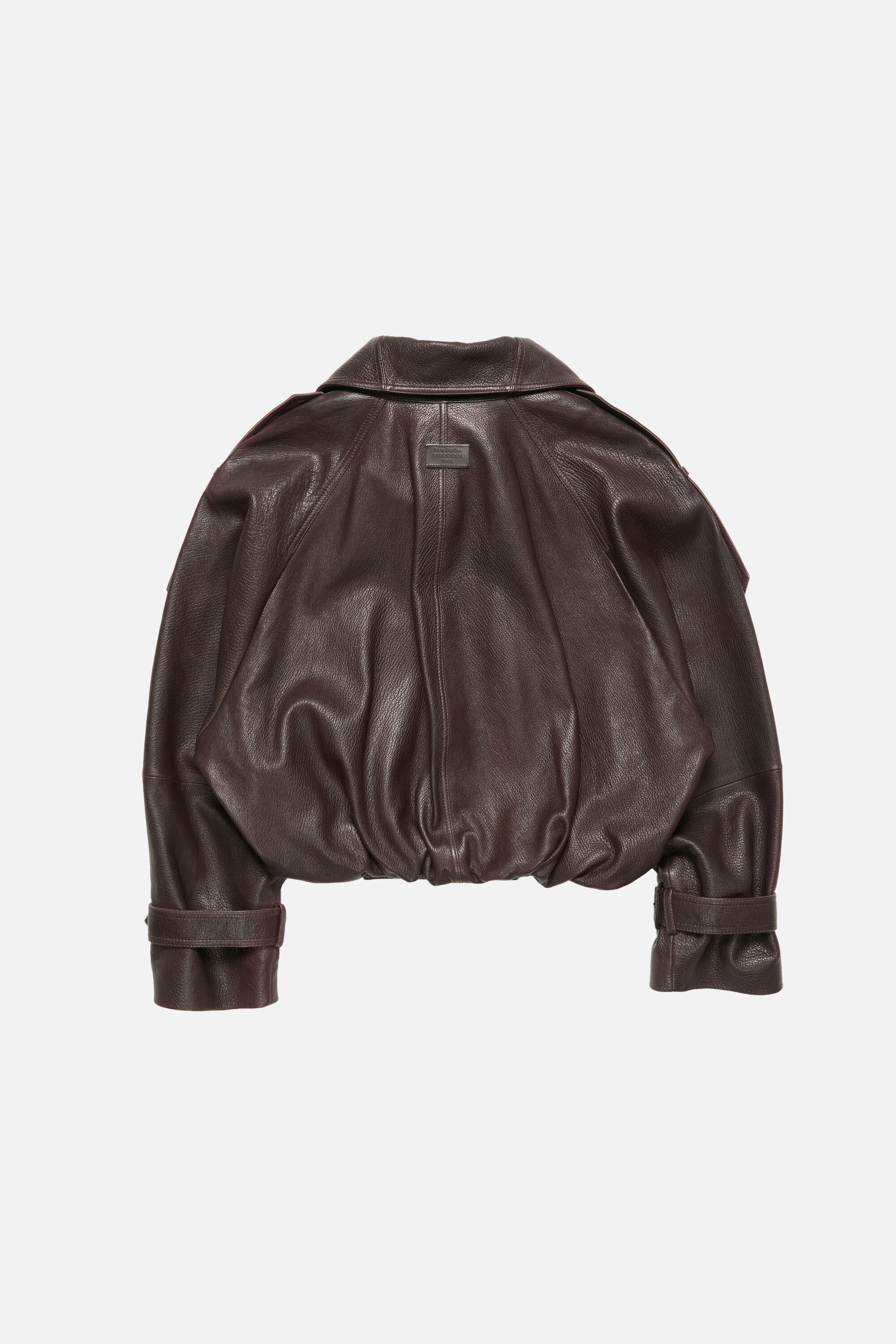 Acne Studios - Cropped leather trench coat - Dark brown