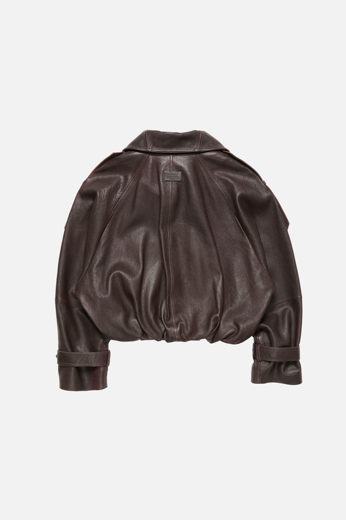 Cropped leather trench coat, Dark brown, 2000x