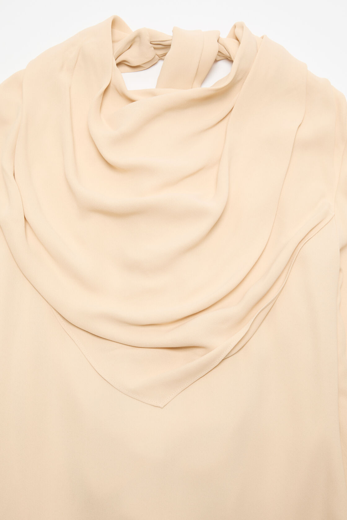 Silk midi dress with scarf, Sand beige, 2000x