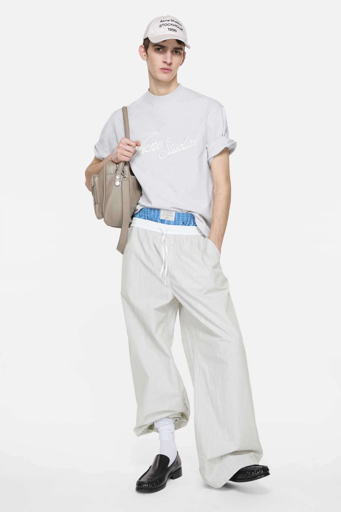 Striped cotton trousers, Multi brown, 2000x