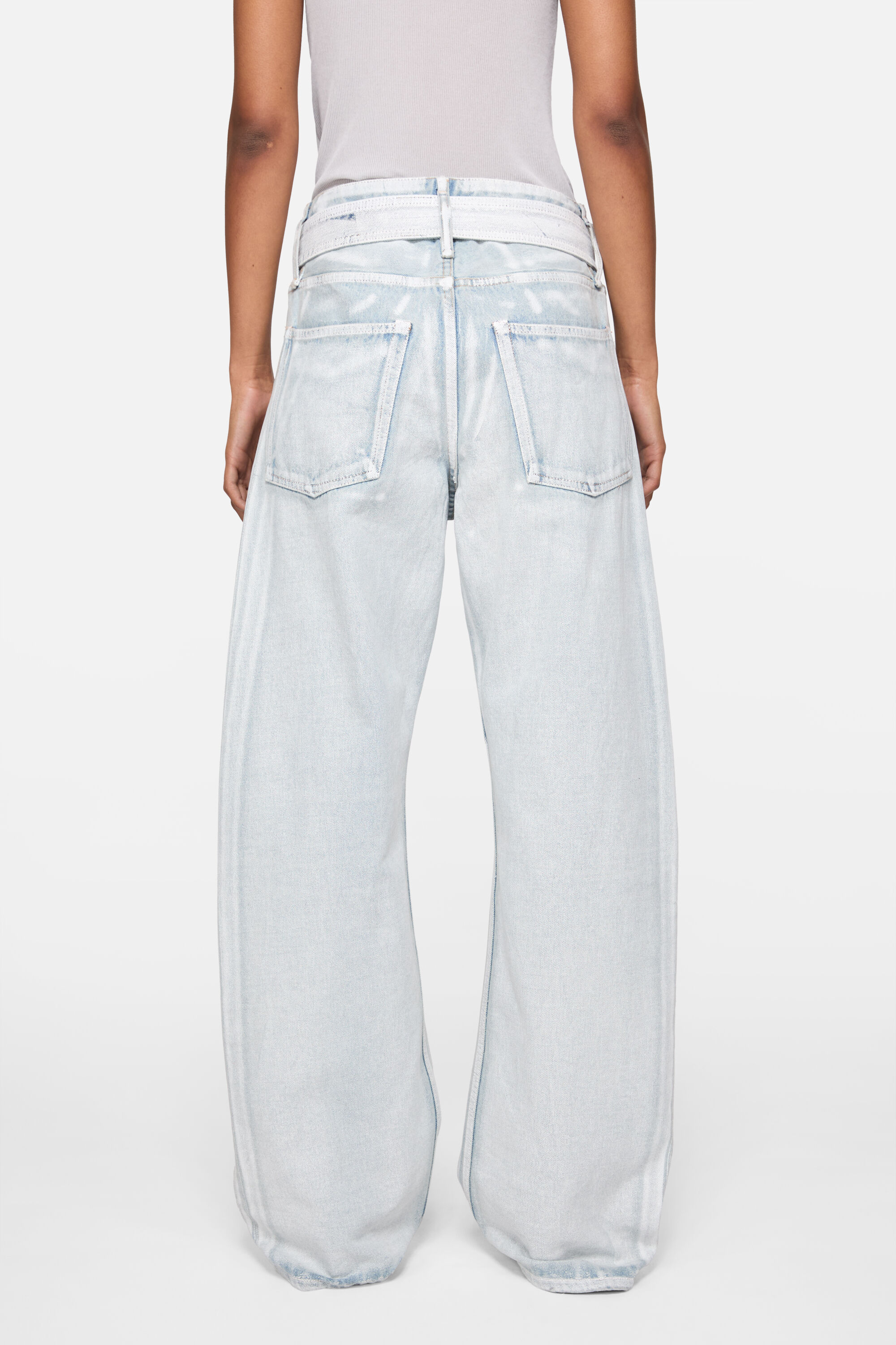 Acne Studios - ベルト付きデニムトラウザーズ - ブルー/ホワイト