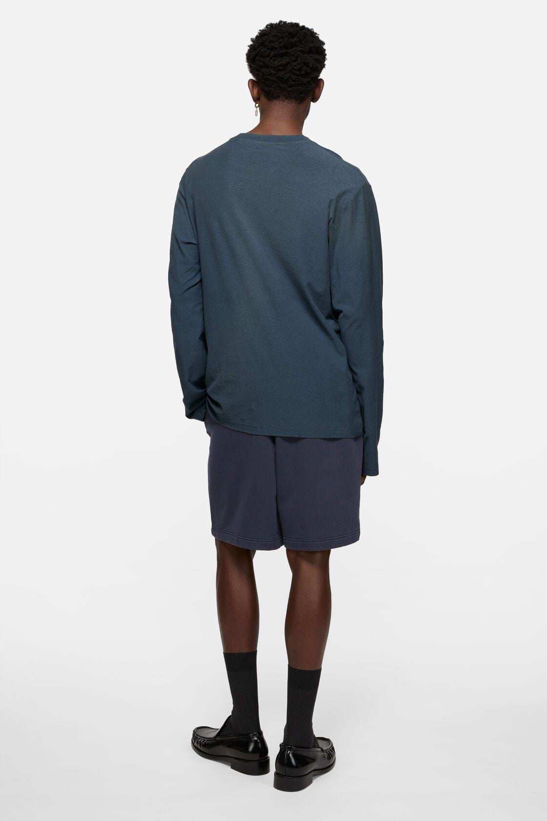 Casual fleece shorts, Dark navy, 2000x