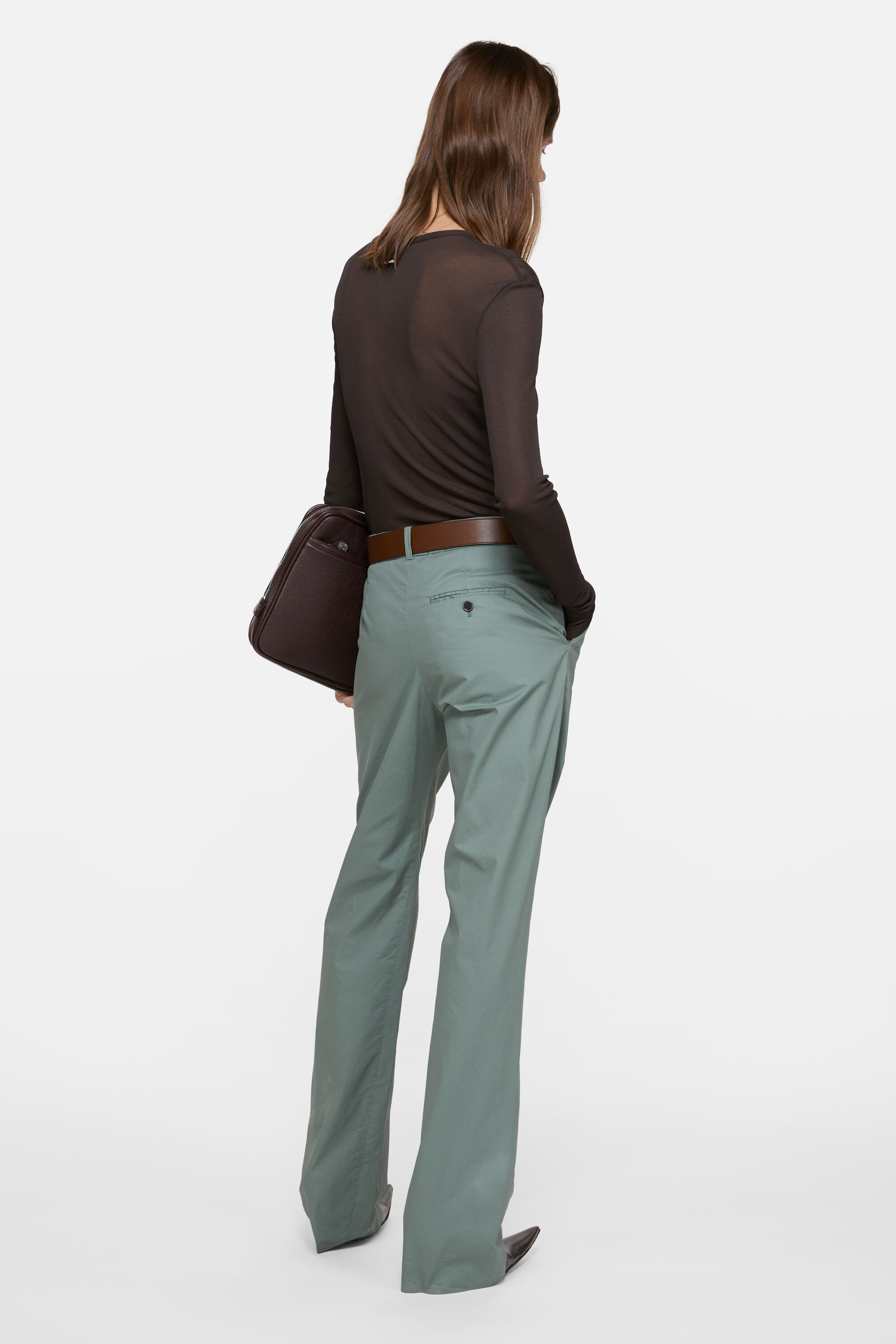 Acne Studios - Coated twill suit trousers - Eucalyptus green
