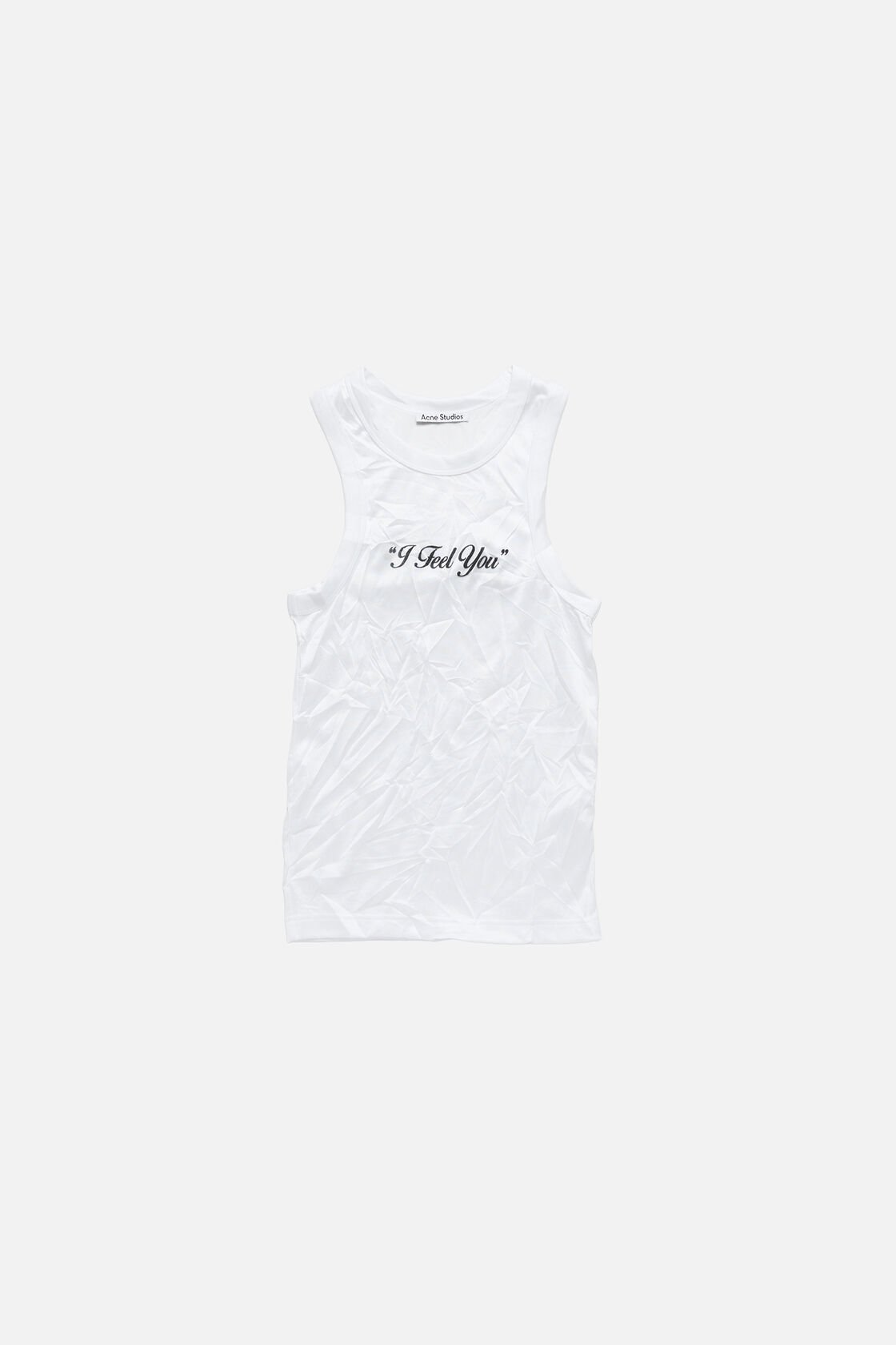Crinkled printed tanktop, White, 2000x