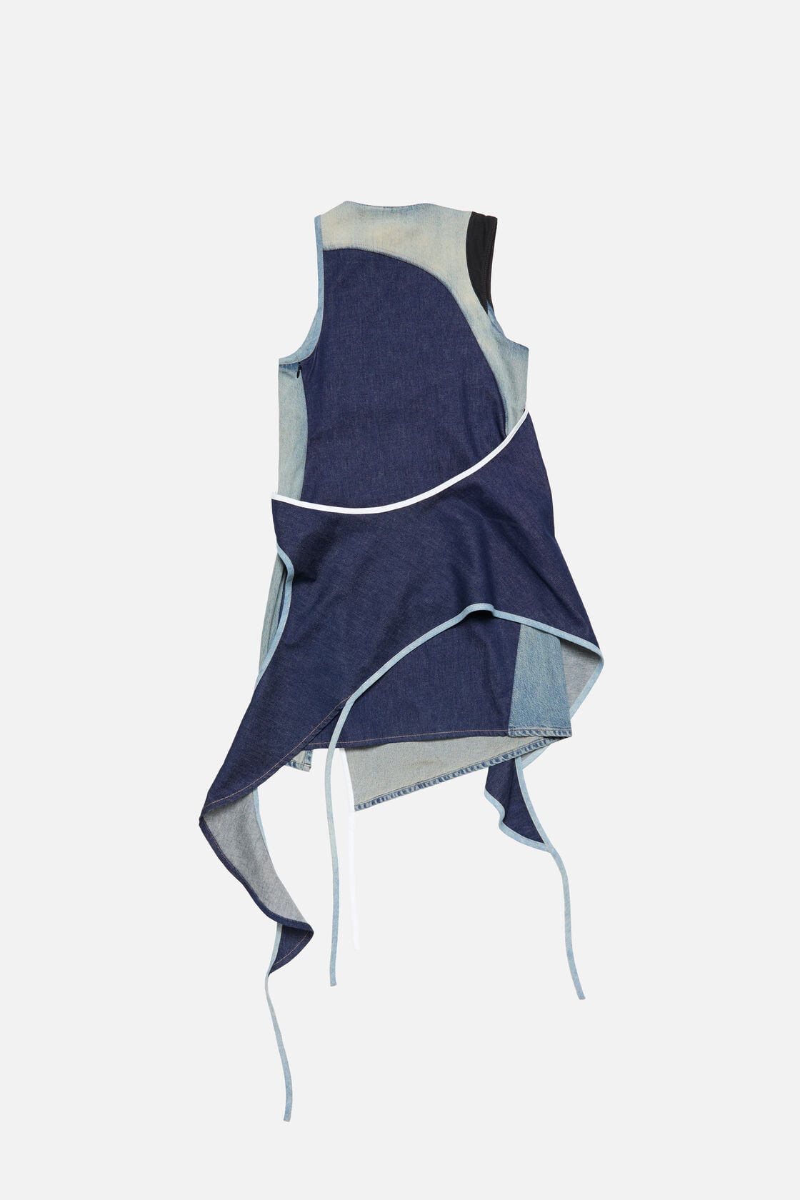 Asymmetrical Denim Mini Dress, Indigo/blue, 2000x