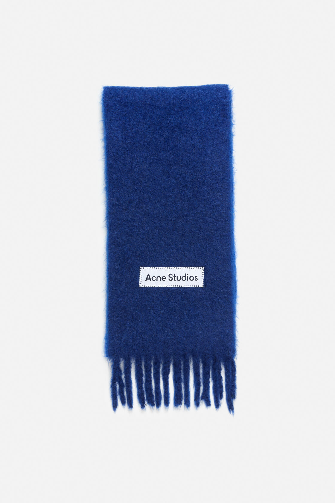 Wool fringe scarf, Blue, 2000x