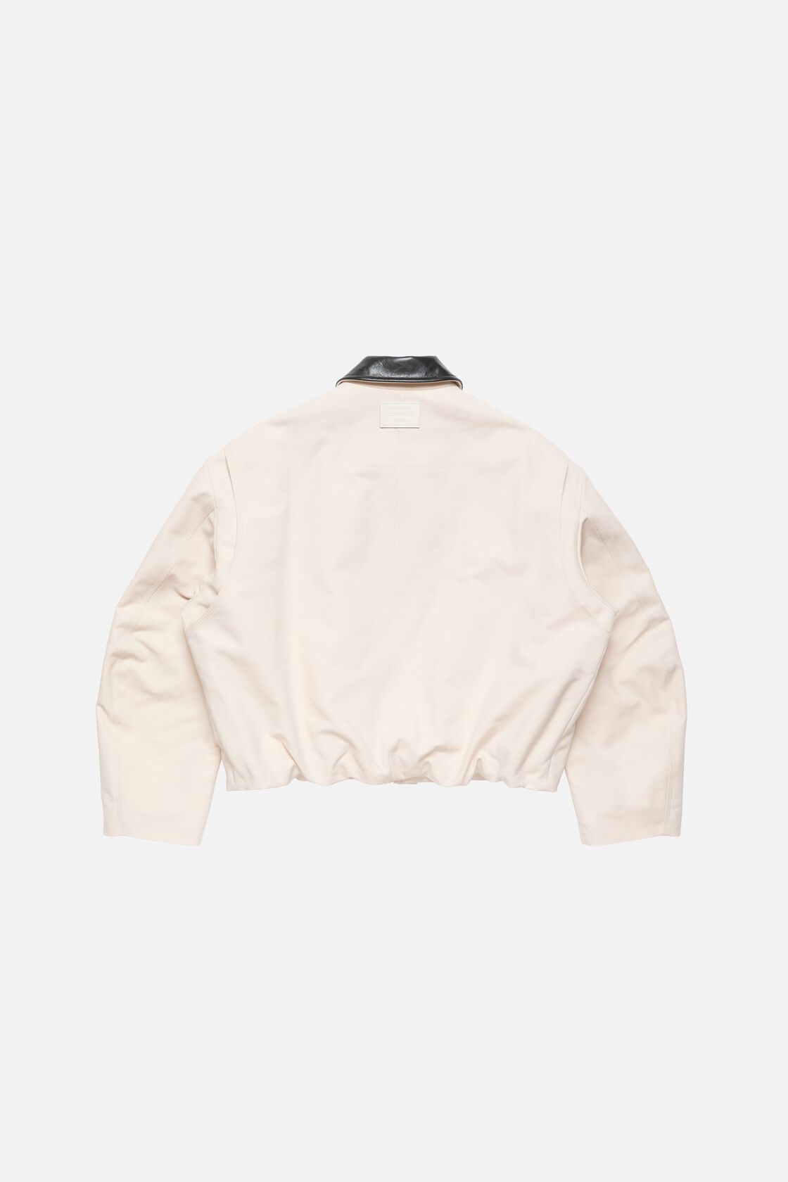 Bomber with leather collar, Light taupe, 2000x
