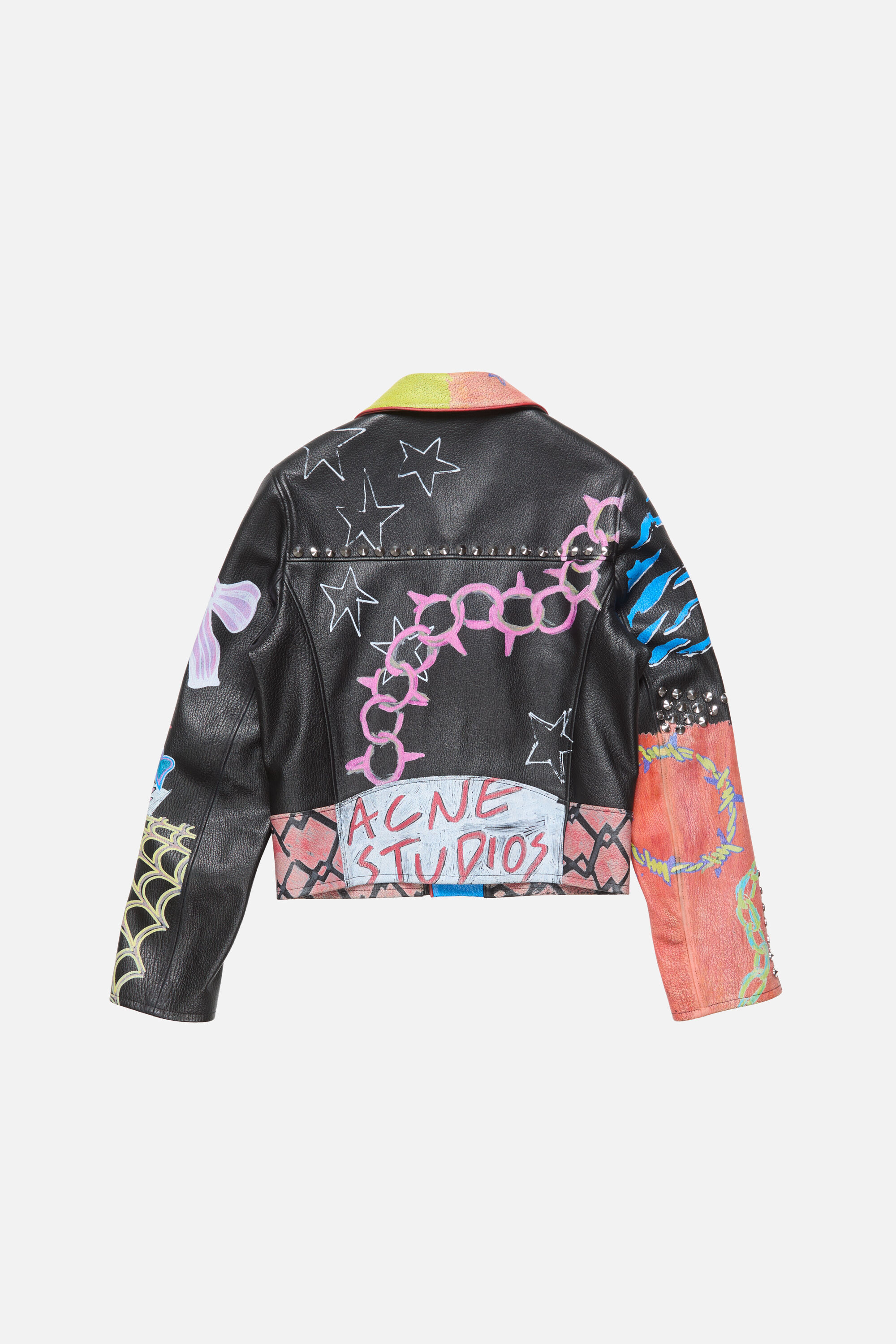 Acne Studios - Painted biker jacket - Black