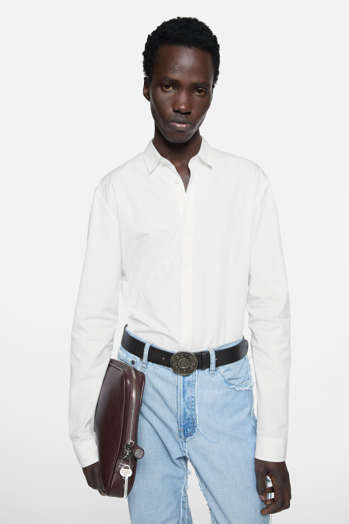 Fitted button-up shirt, White, 2000x