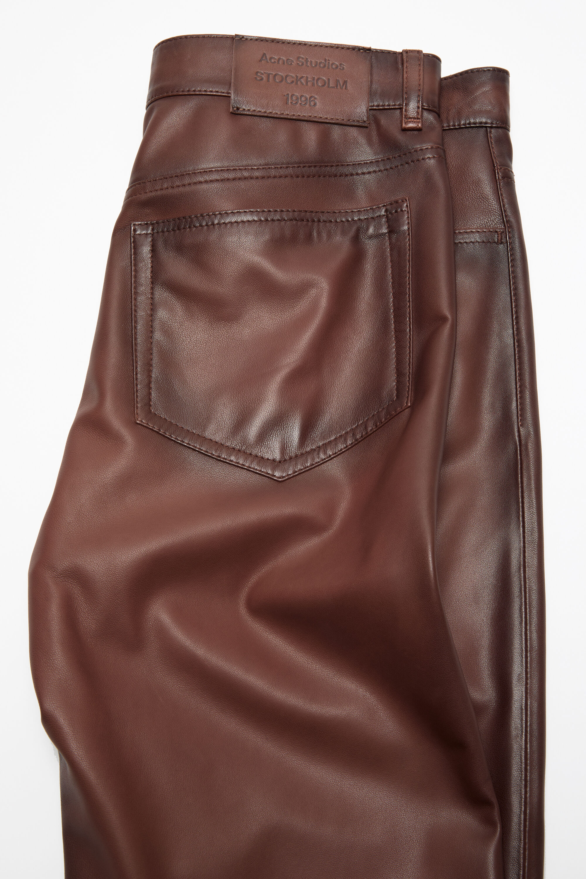 Acne Studios - フェイデッドレザートラウザーズ - コニャックブラウン